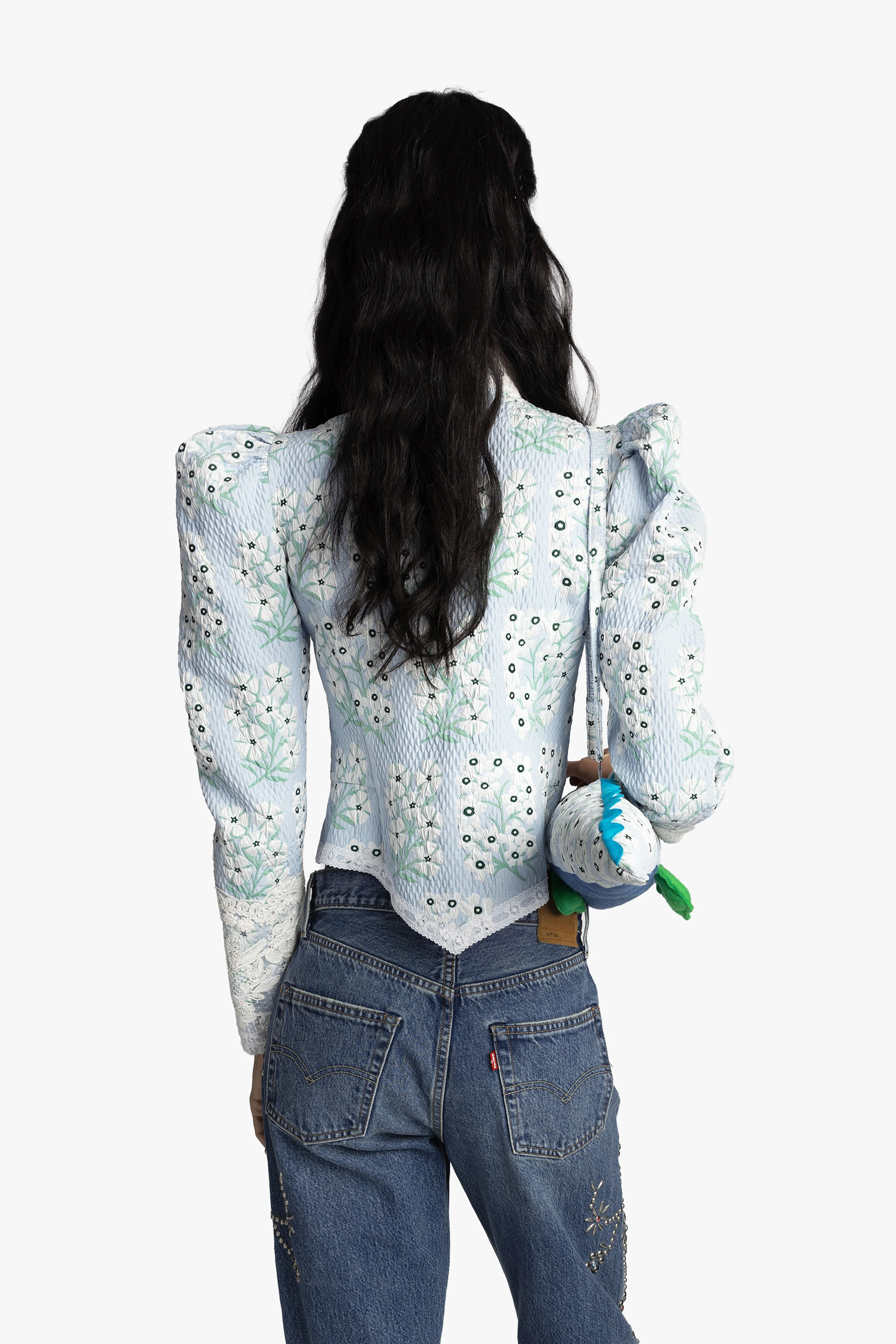 Alligator Bag- Sky Blue Multi - Image 4