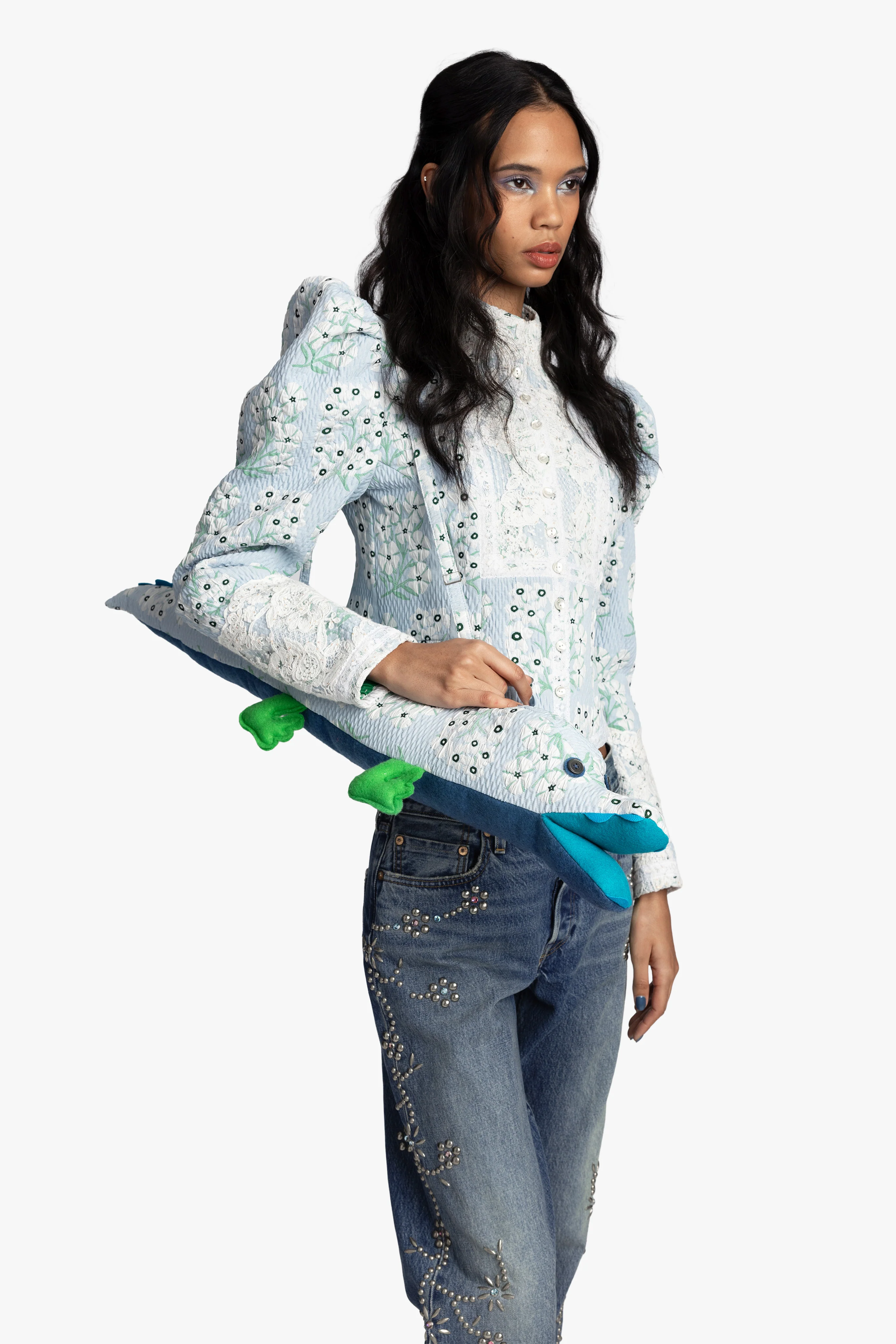 Alligator Bag- Sky Blue Multi - Image 5
