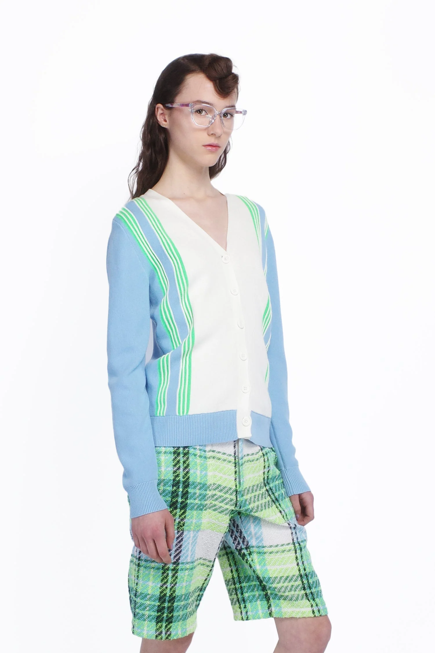 Amalfi Knit Cardigan - Baby Blue - Image 3