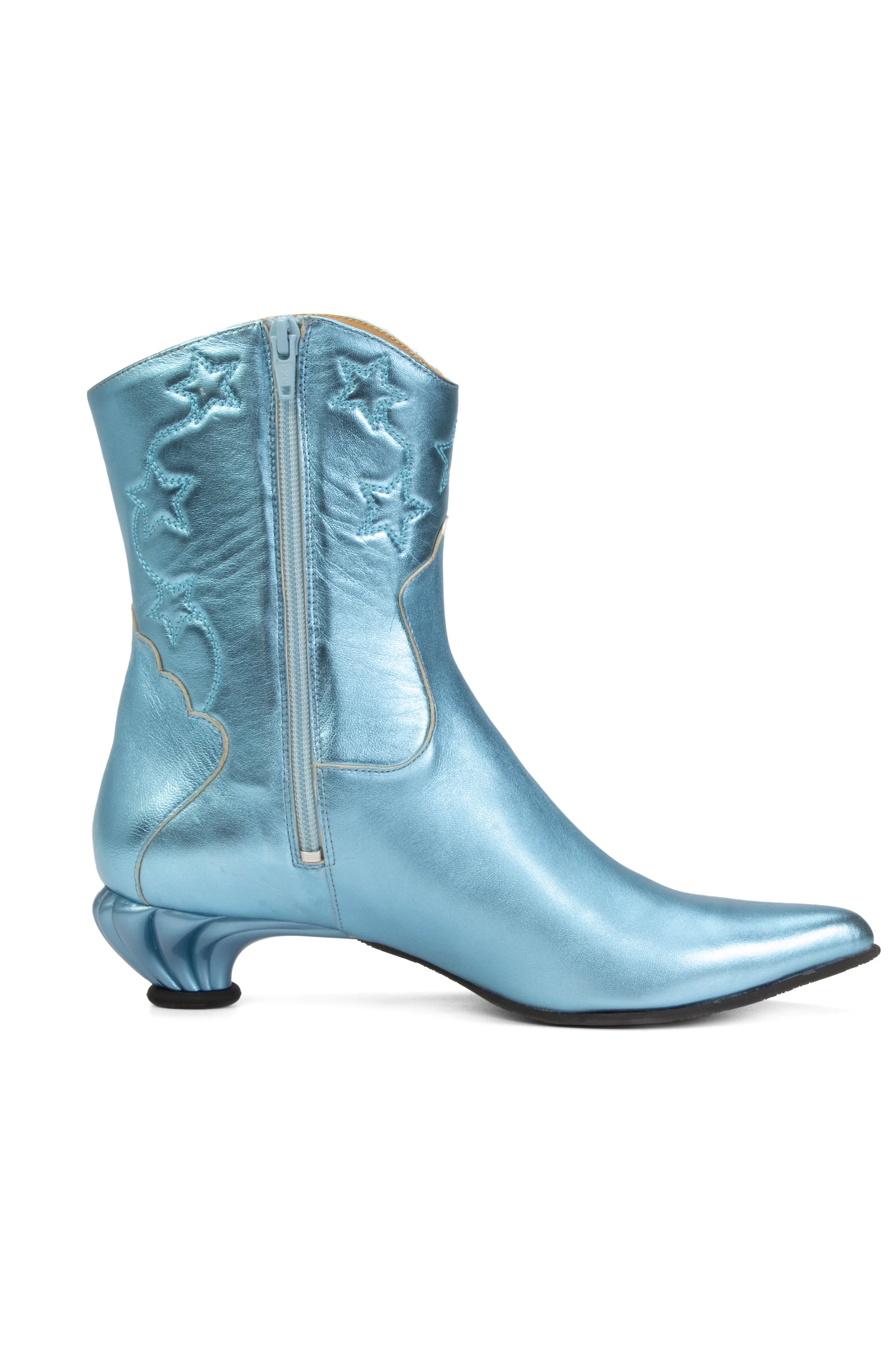 John Fluevog Western Boot - Metallic Blue - Image 3