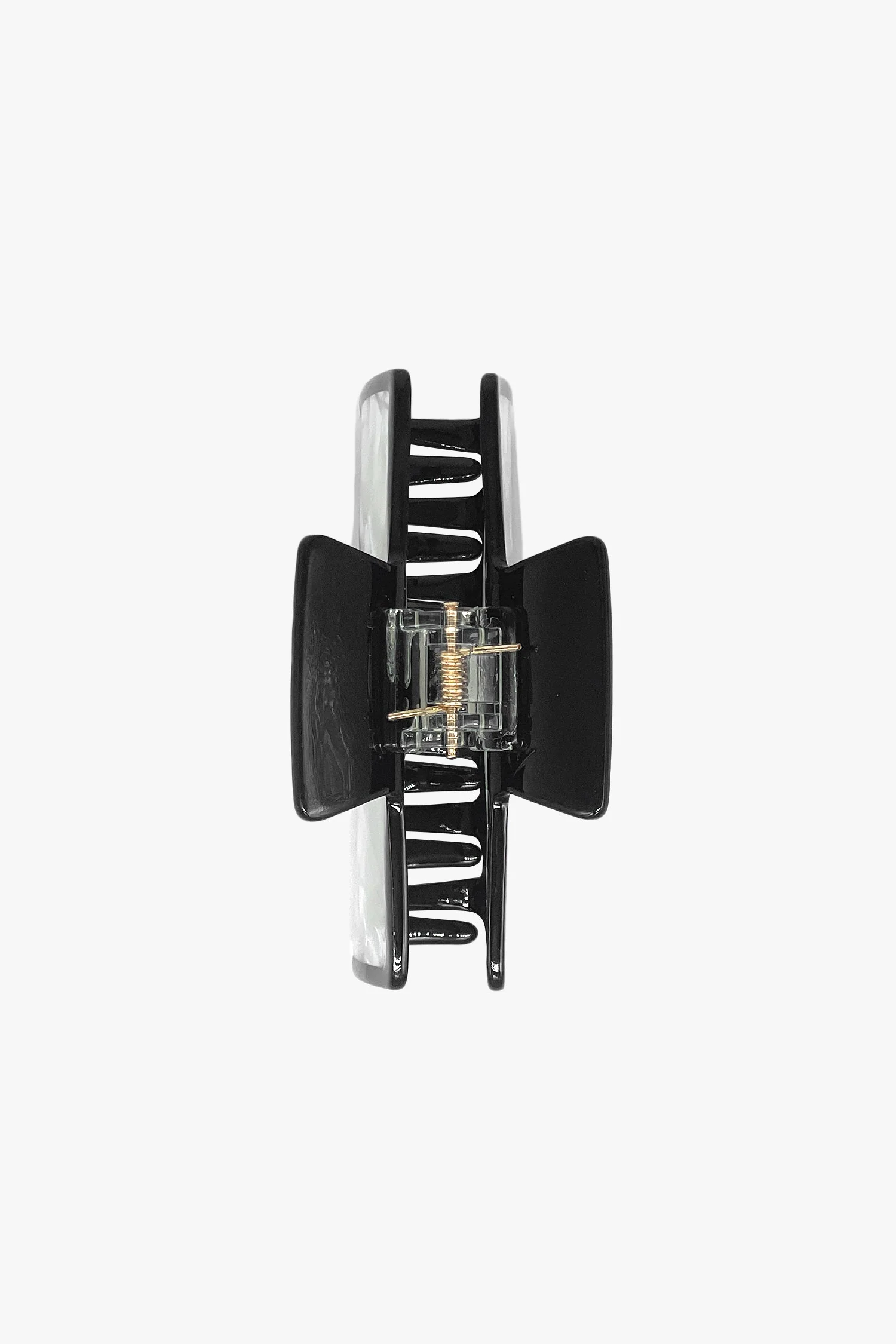 Art Deco Mother of Pearl & Black Rectangle Jaw Clip - Image 2
