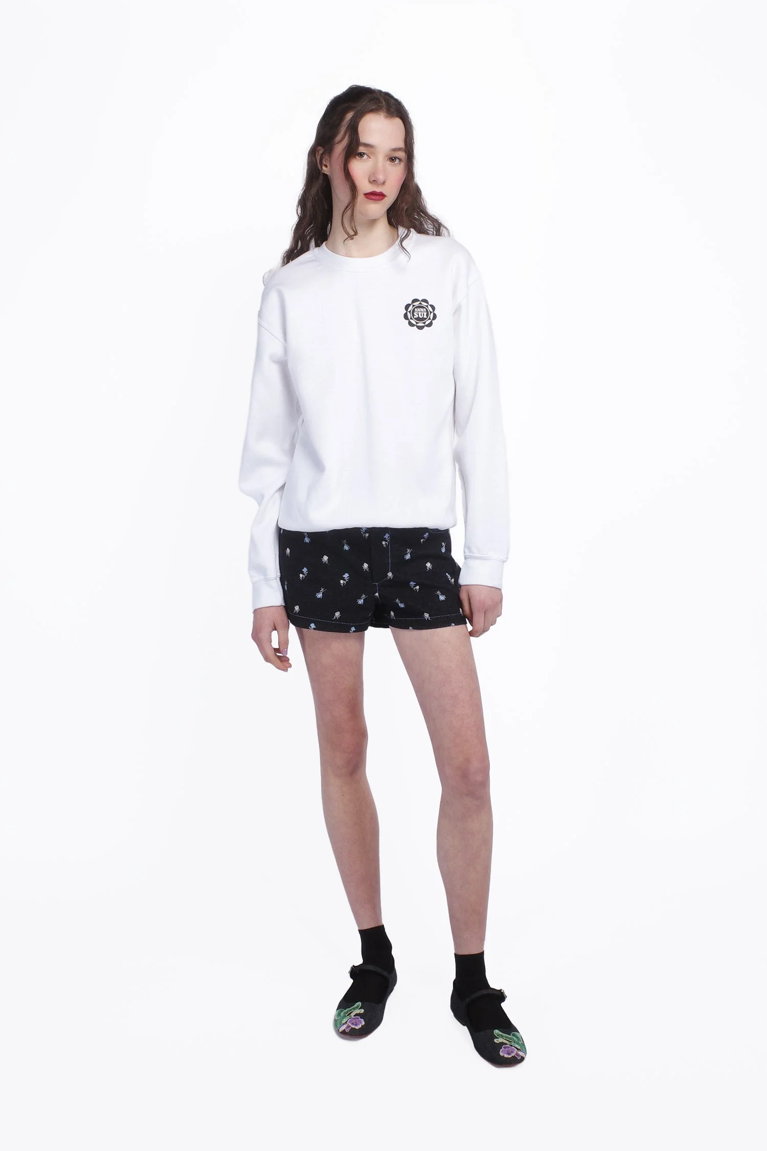 Anna Sui Wings Crew Neck Sweatshirt-White - Image 5