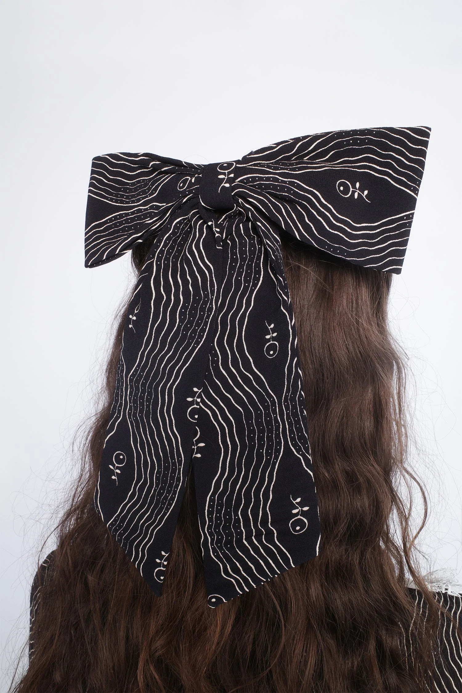 Berry Crepe Bow Hair Clip - Image 2