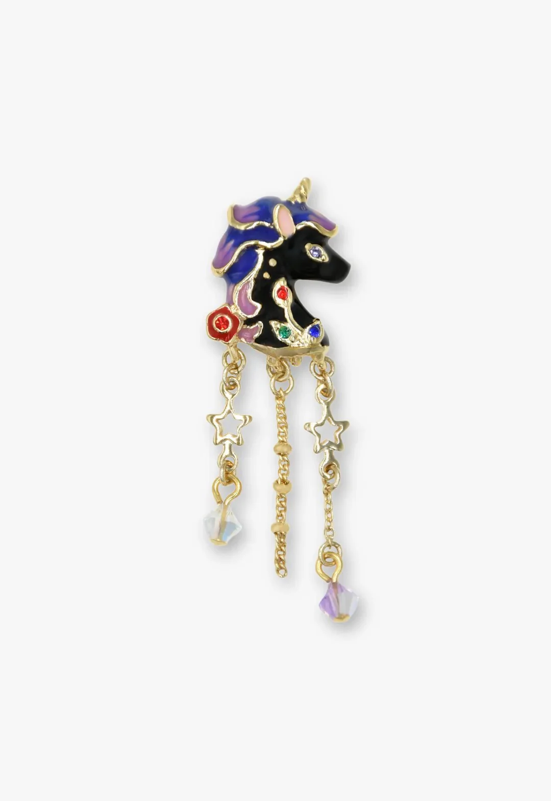 Moonlit Unicorn Earrings- Black and Ivory - Image 2