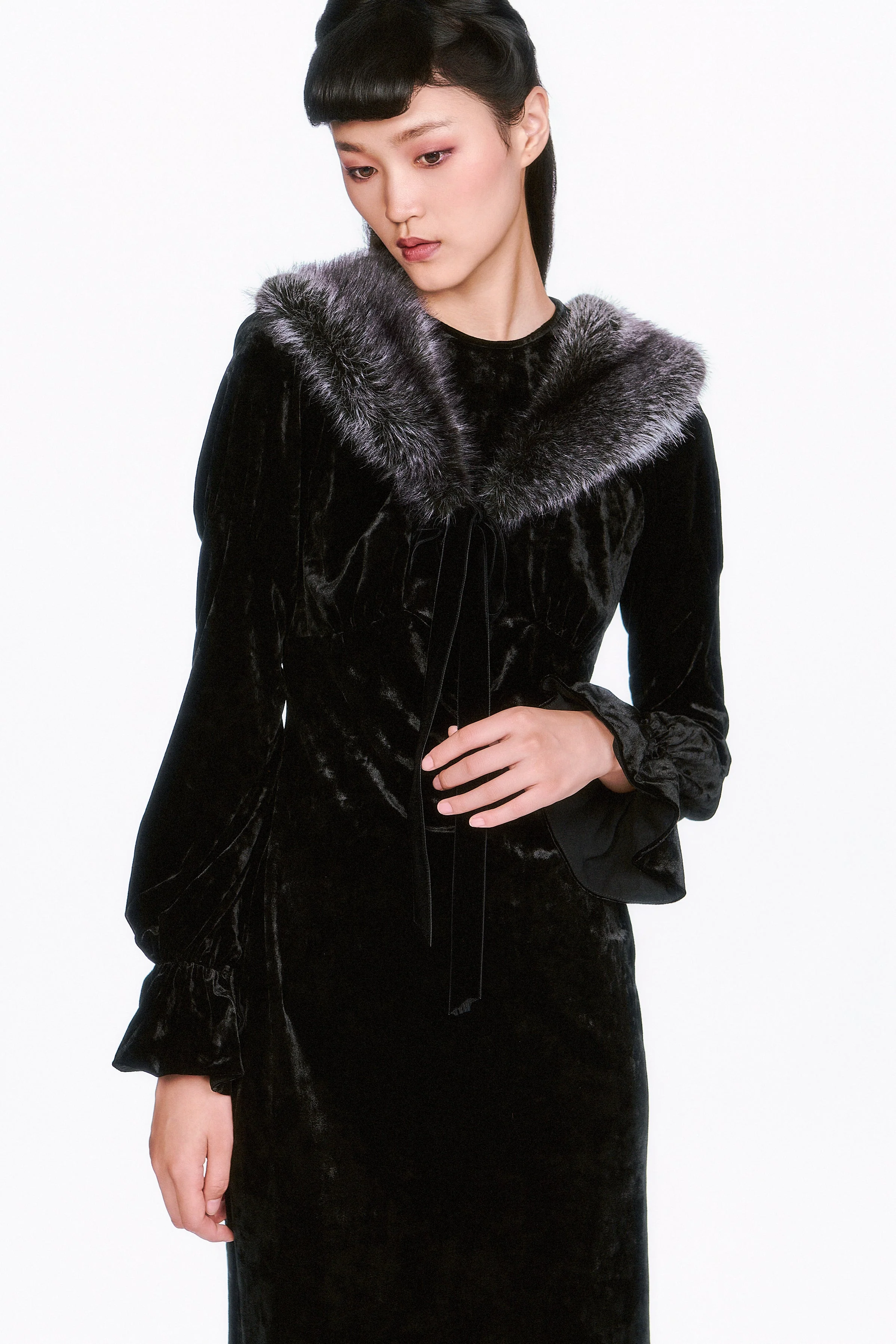 Boudoir Velvet Long Sleeve Dress - Image 2