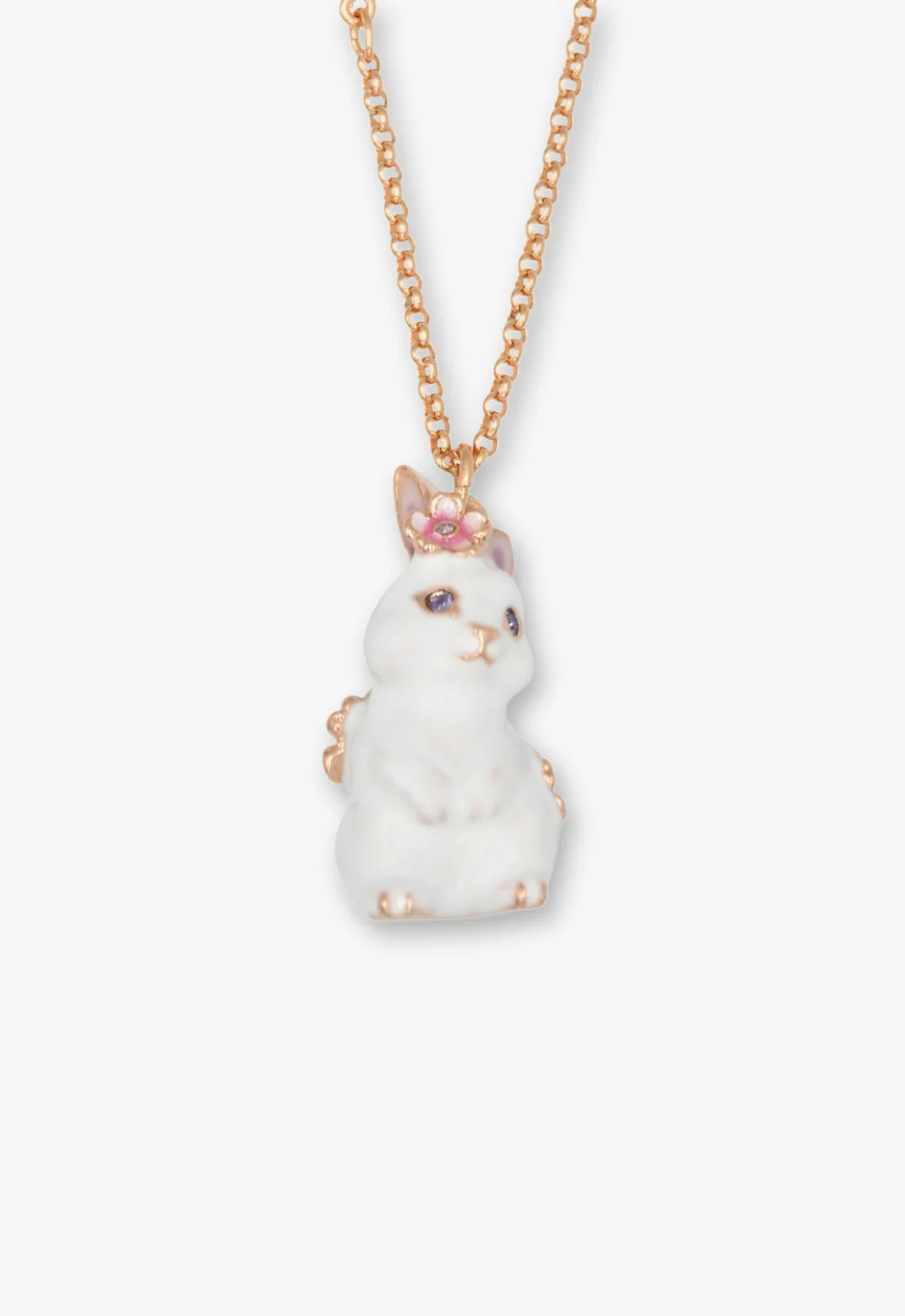 Blossom Bunny Charm Necklace - Gold - Image 3