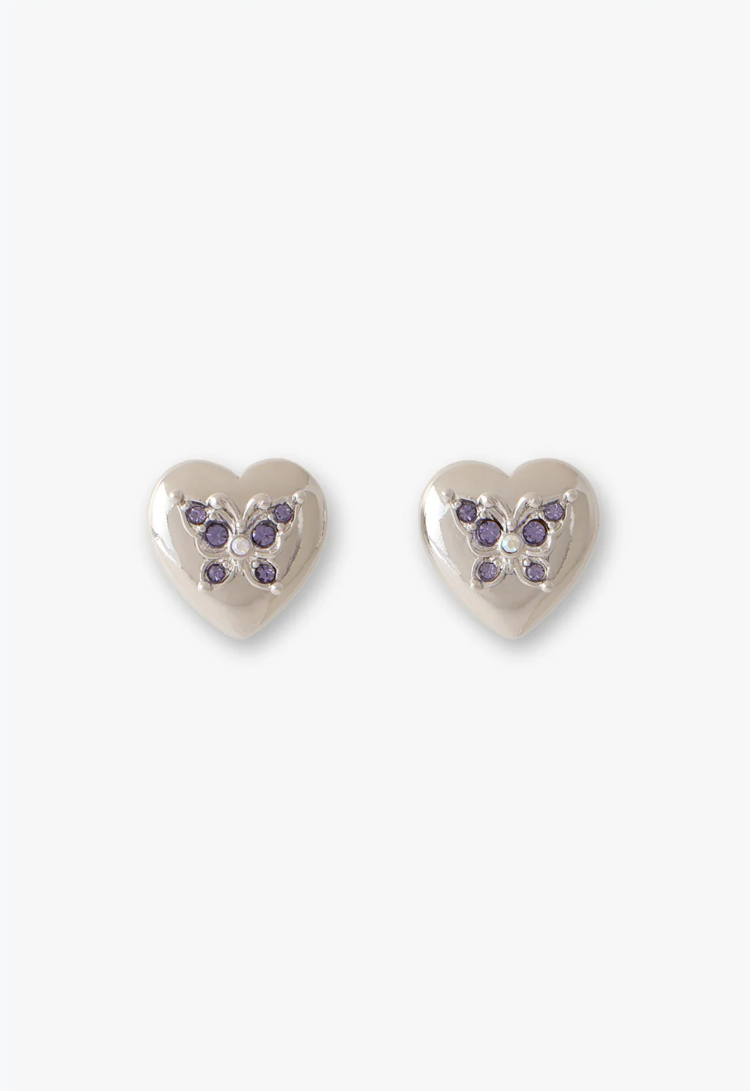 Butterfly Heart Stud Earrings