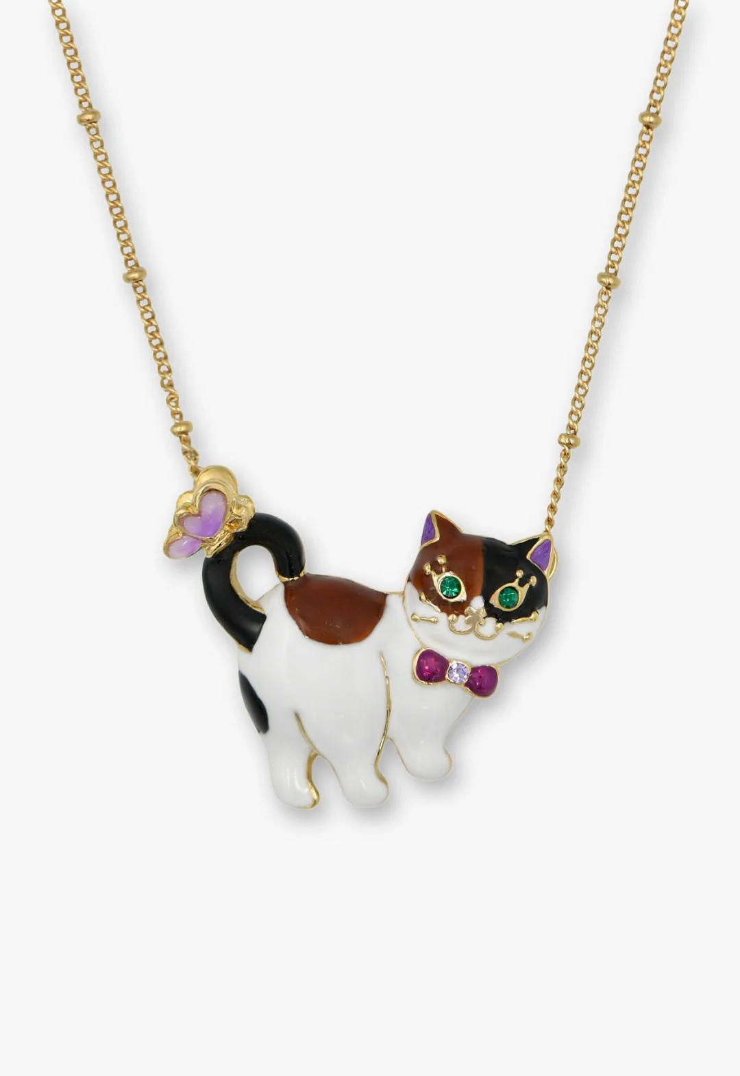Calico Kitty Necklace - Gold - Image 2