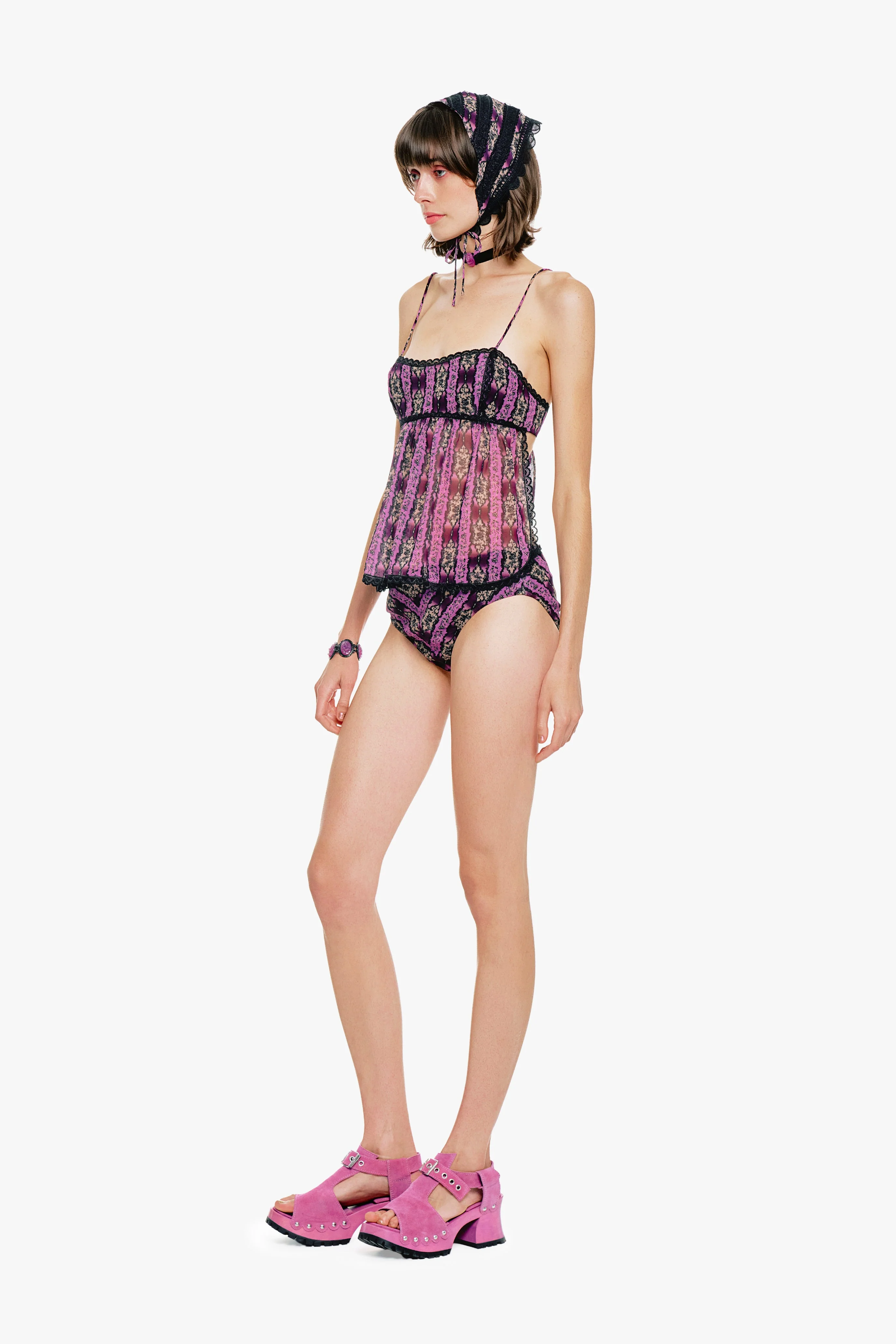 Cameo Stripe Print Headscarf - Image 3