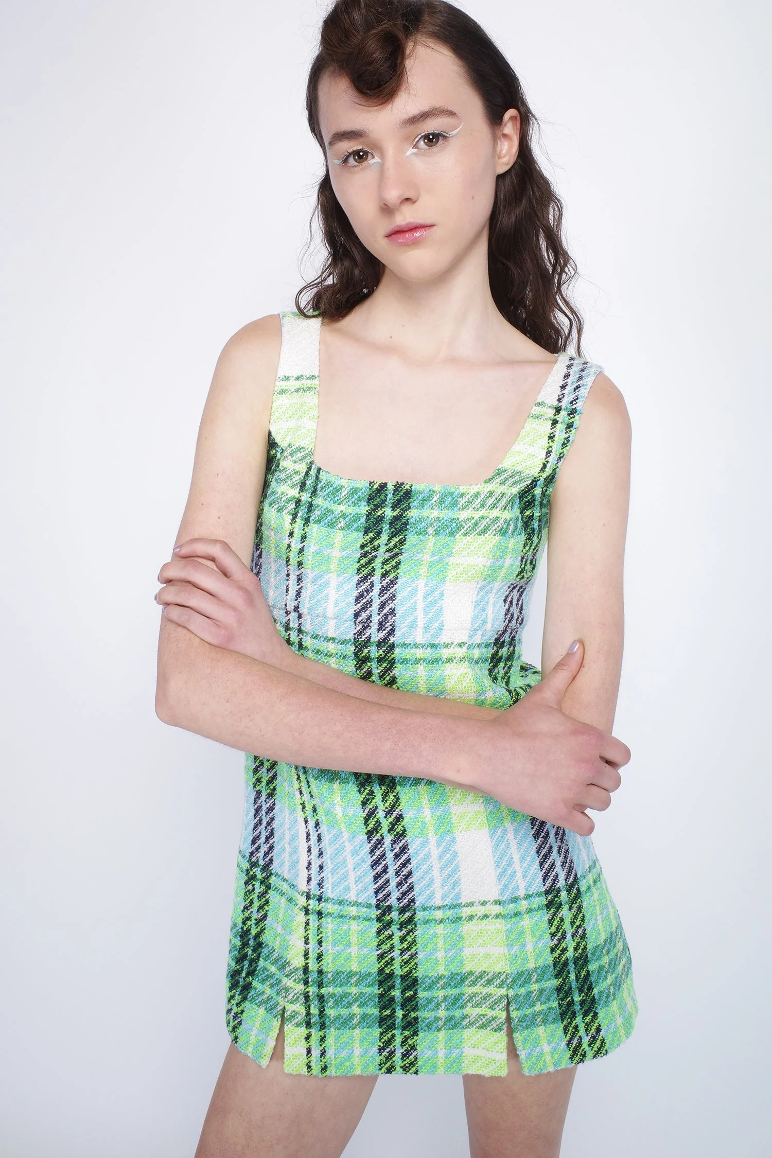 Capri Plaid Mini Dress - Image 10