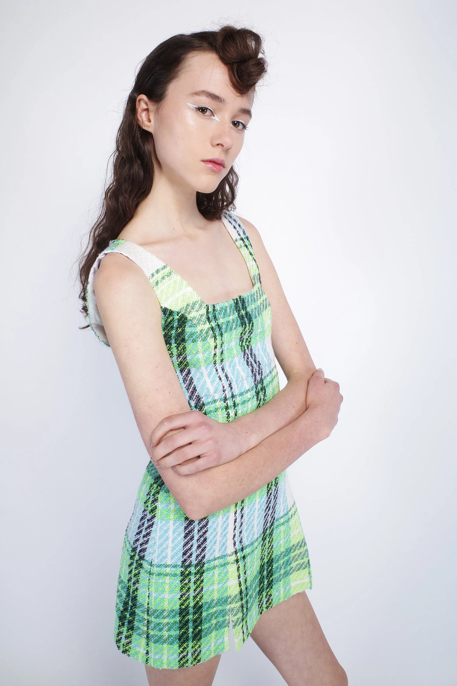 Capri Plaid Mini Dress - Image 9