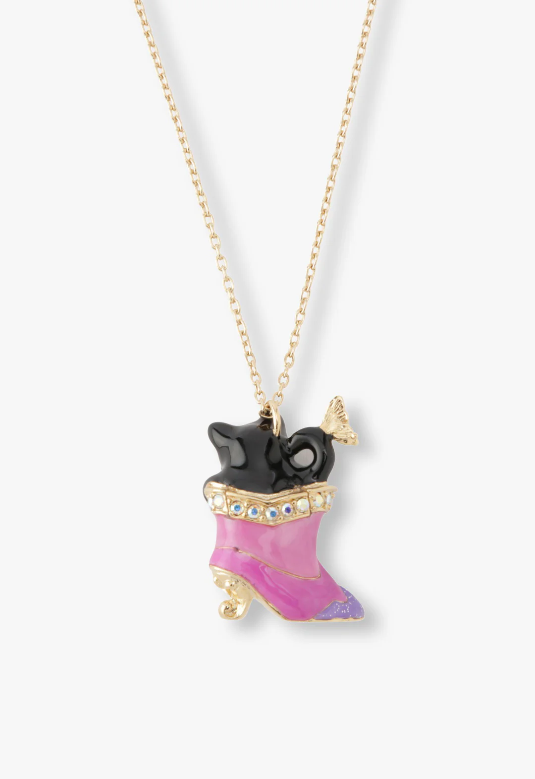 Mystical Cat & Butterfly Boot Necklace - Image 3