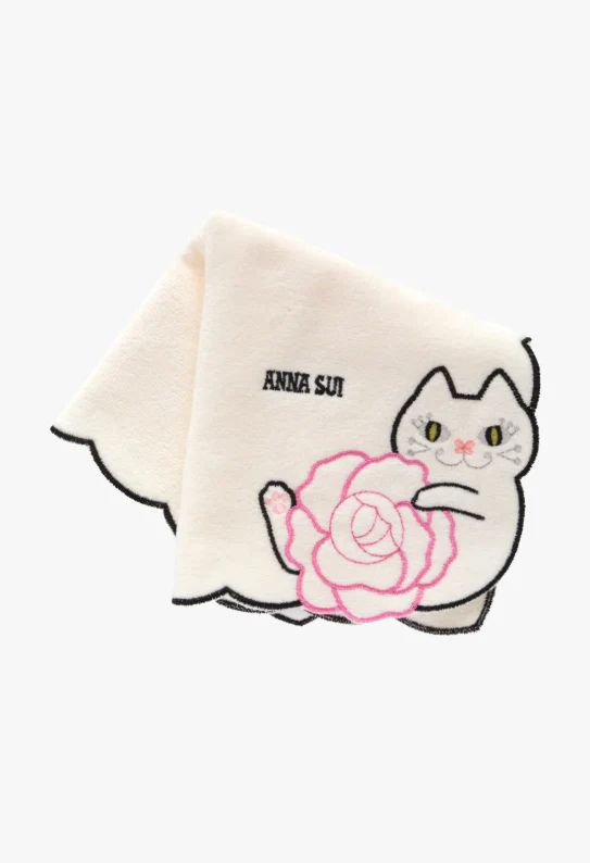 Cat Embroidery Rose Washcloth - Image 3