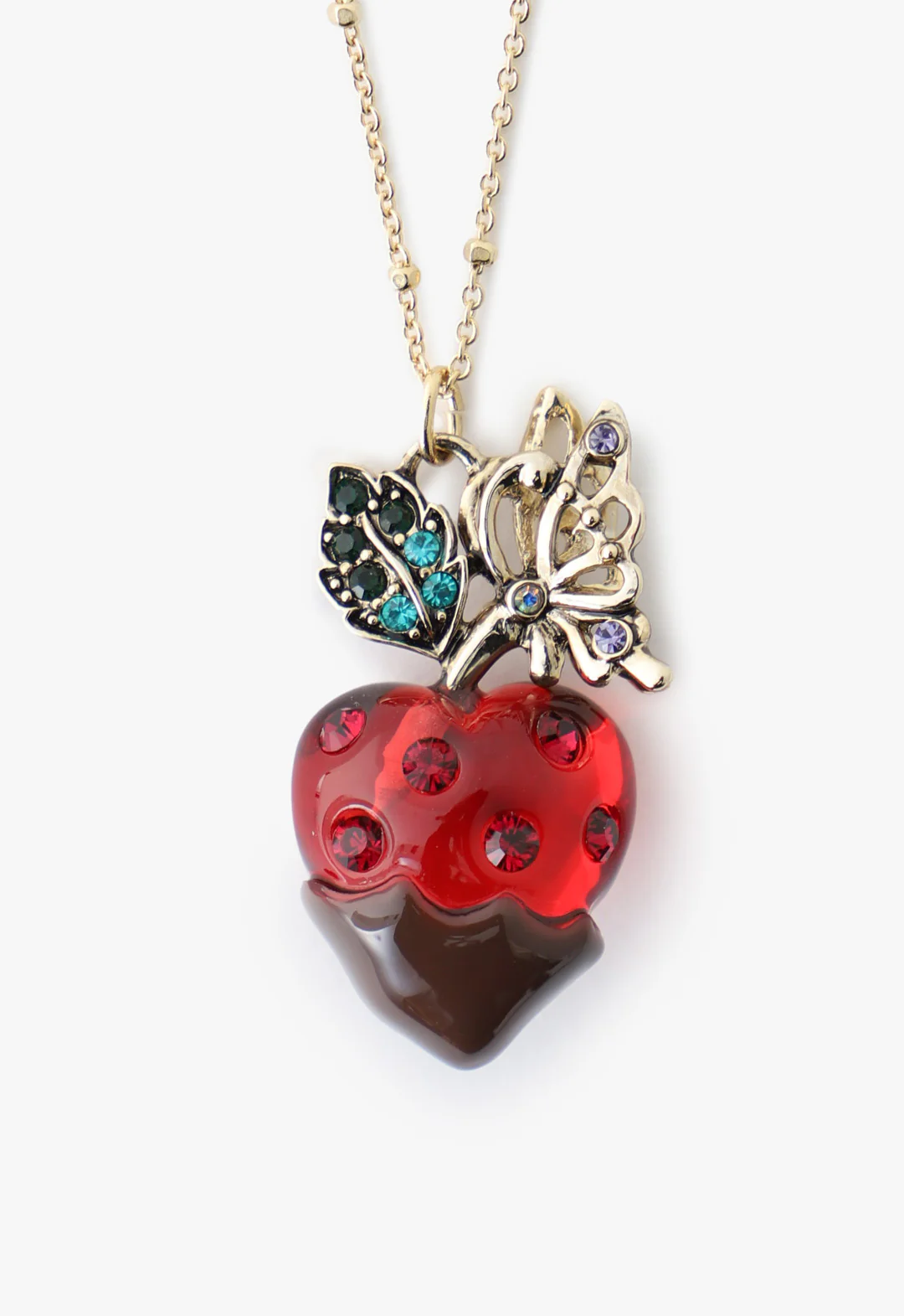 Chocolate Covered Strawberry Necklace - Red Multi - Image 2