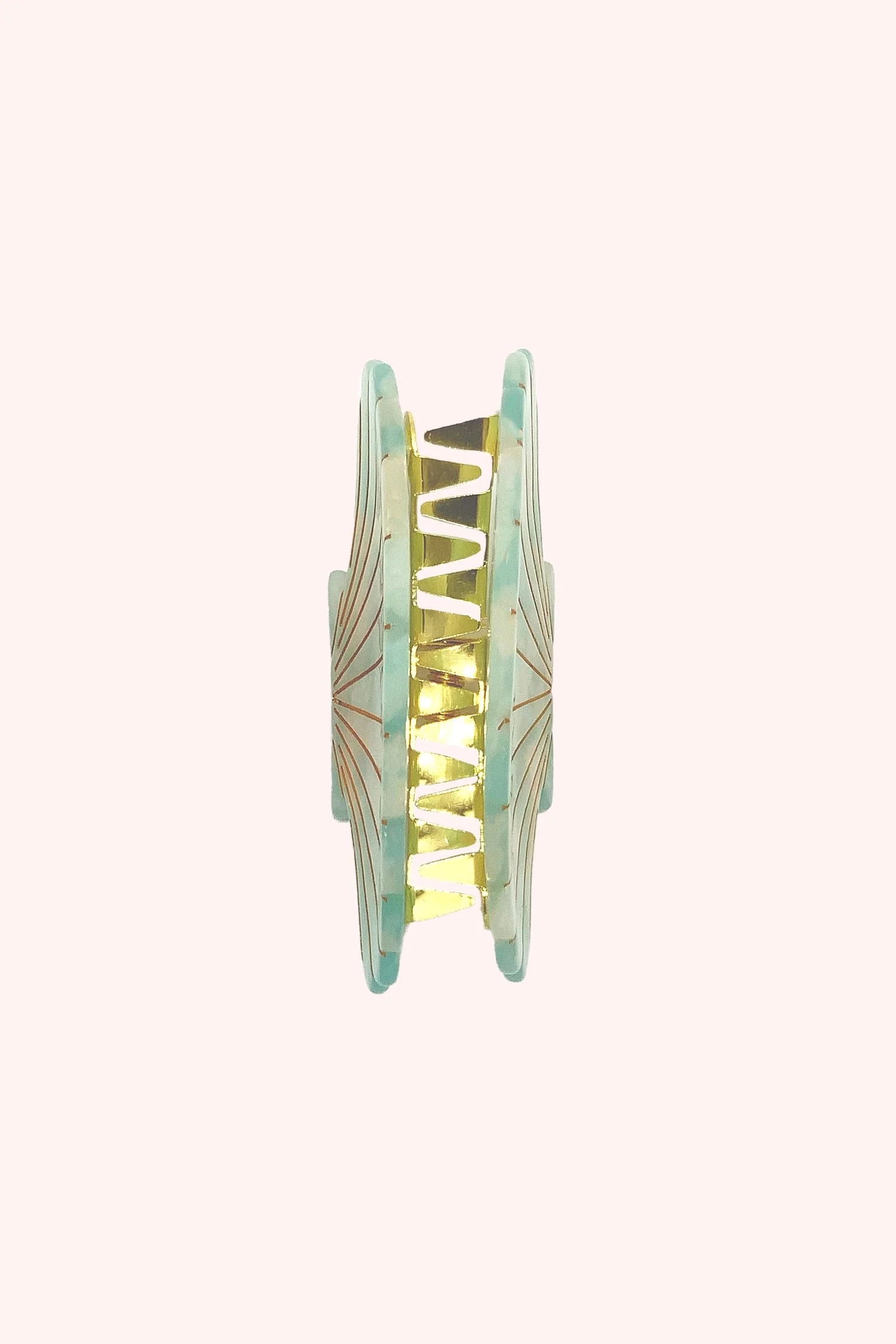 Large Light Aqua Sea Shell Clamp Clip - Image 2