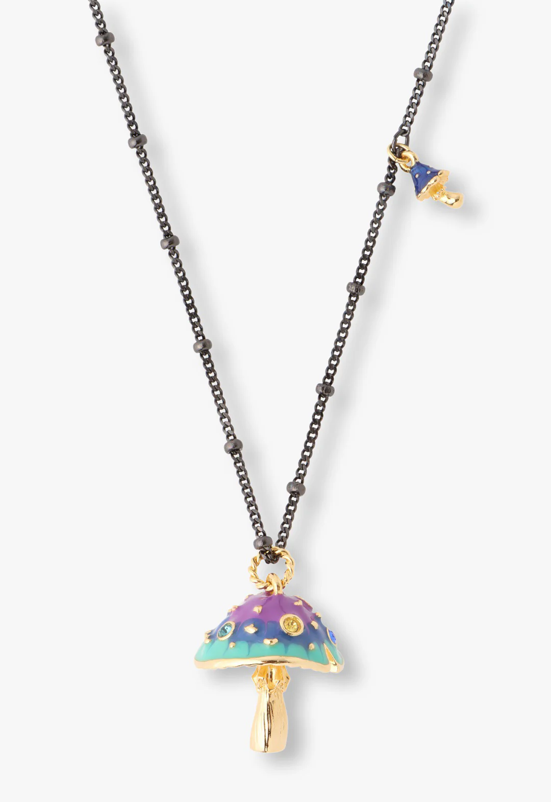 Fairytale Mushroom Necklace - Gunmetal - Image 2