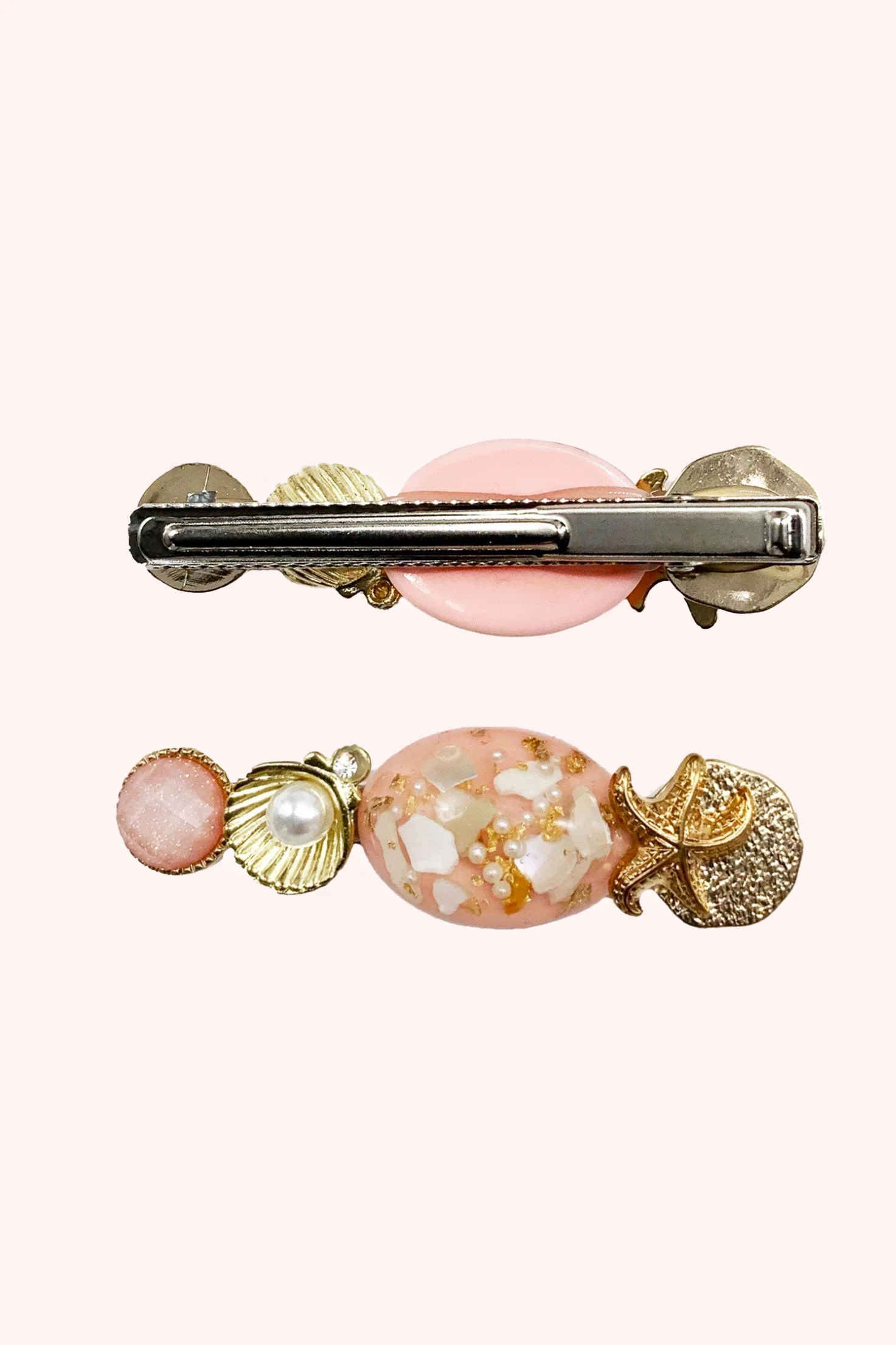 Mermaid Shell Clamp Clip - Pink