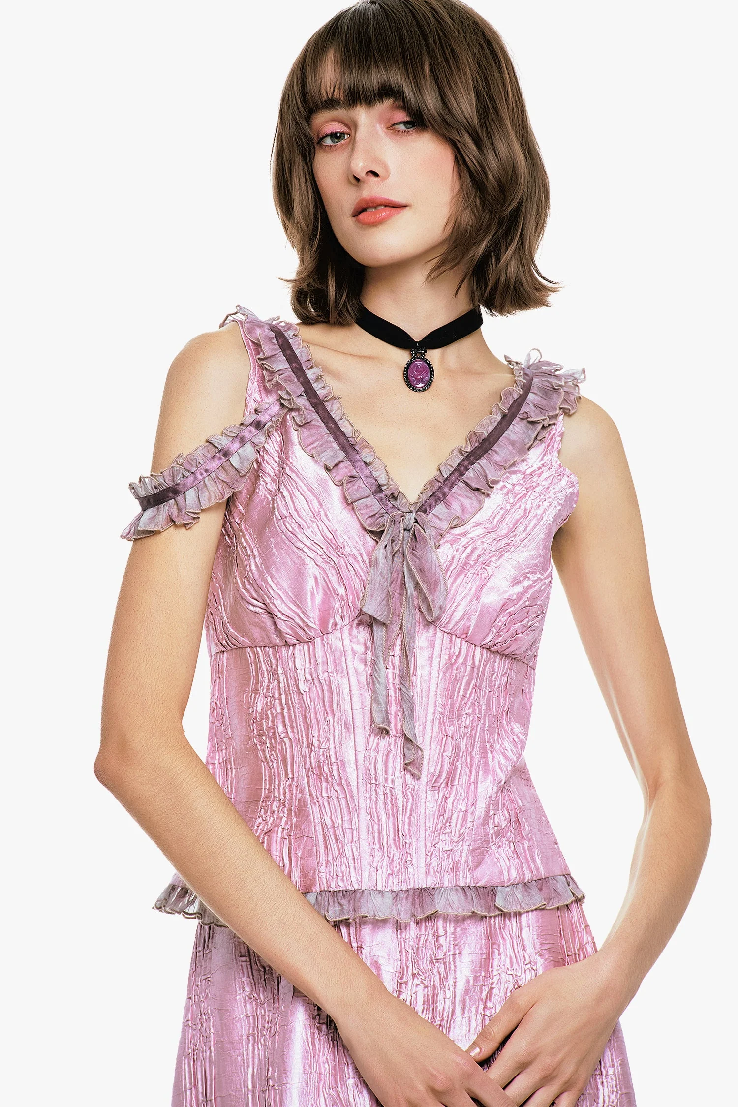 Crushed Satin Bow Top - Image 7