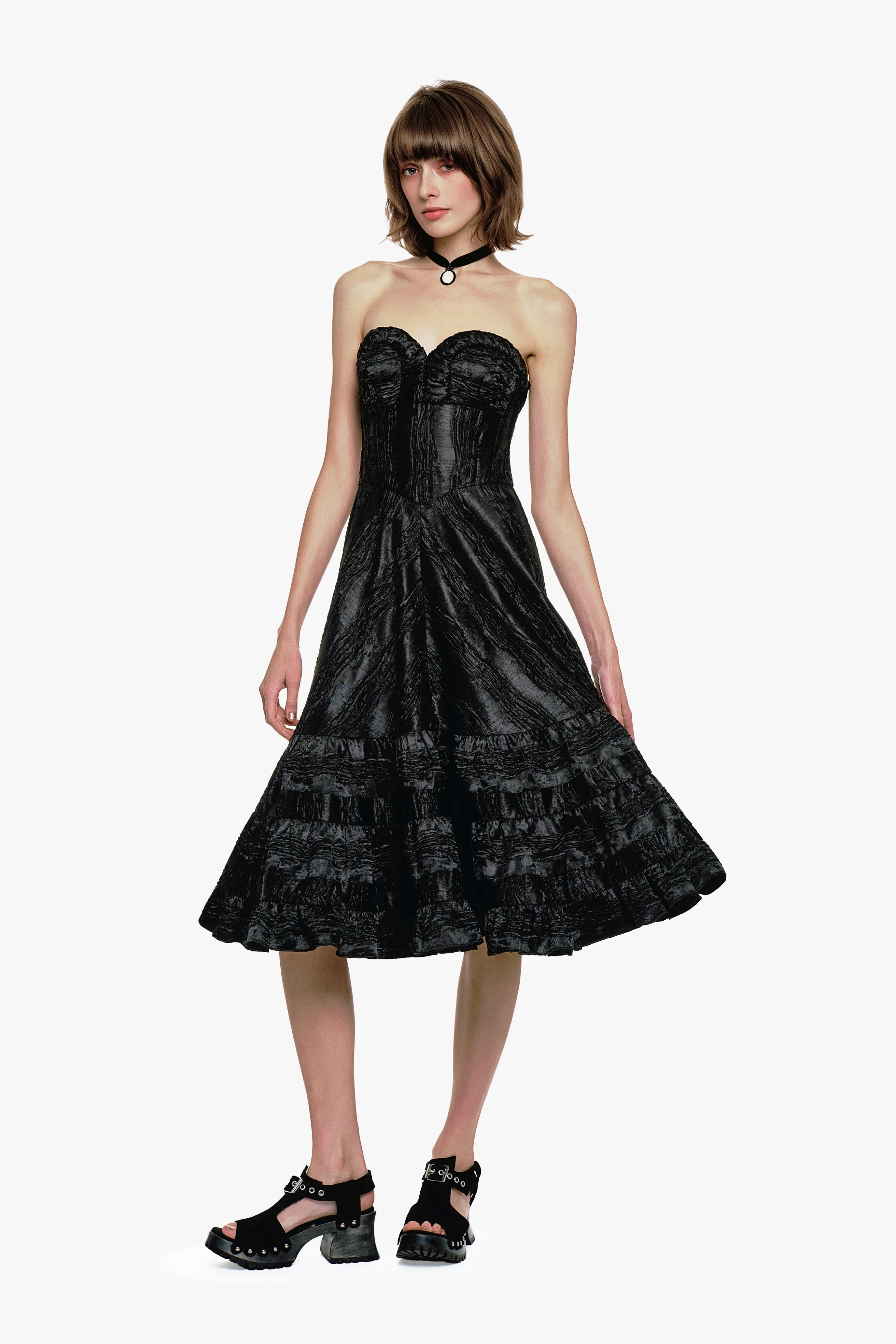 Crushed Satin Sweetheart Dress - Image 6