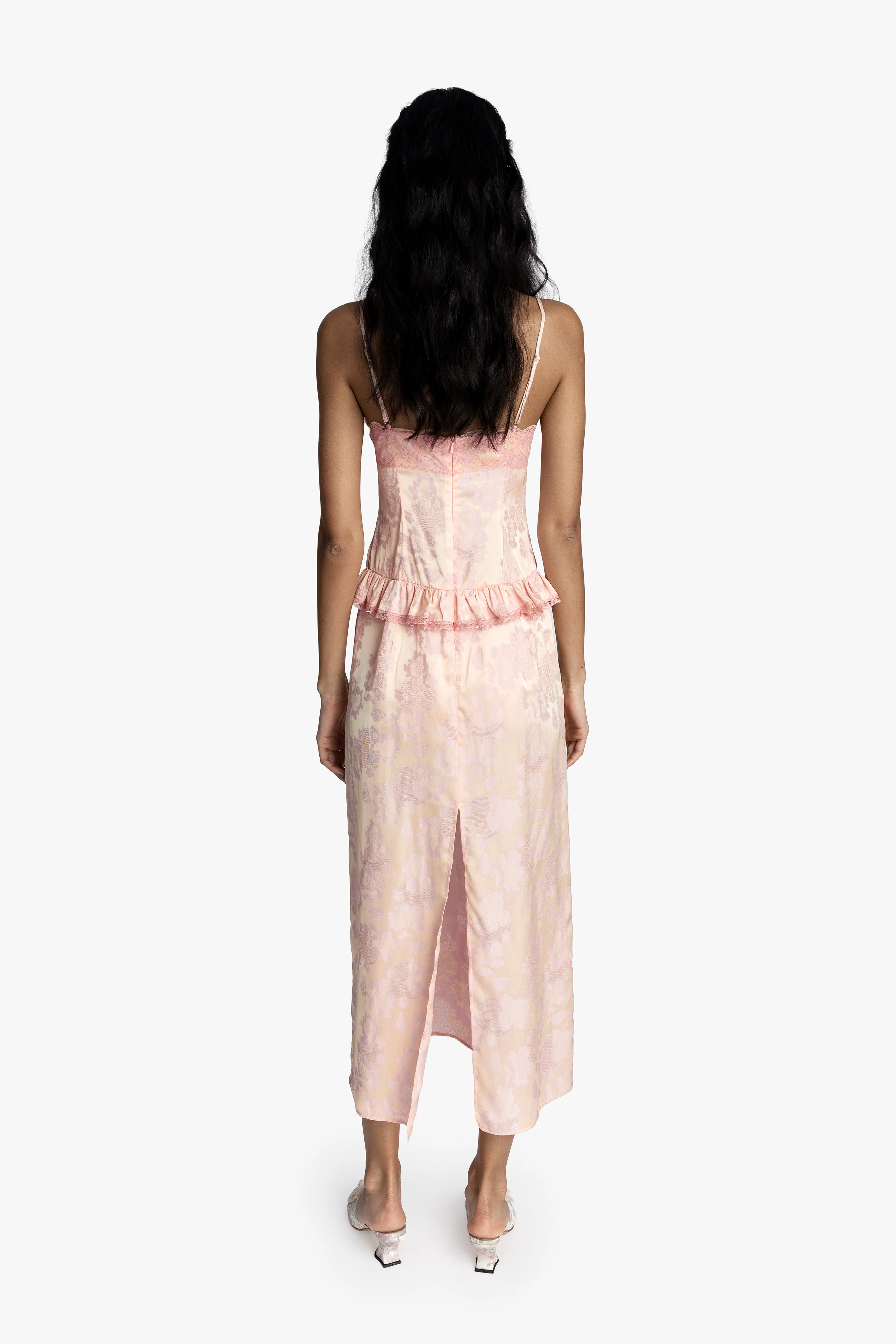 Damask Rose Brocade Slip Dress - Image 4
