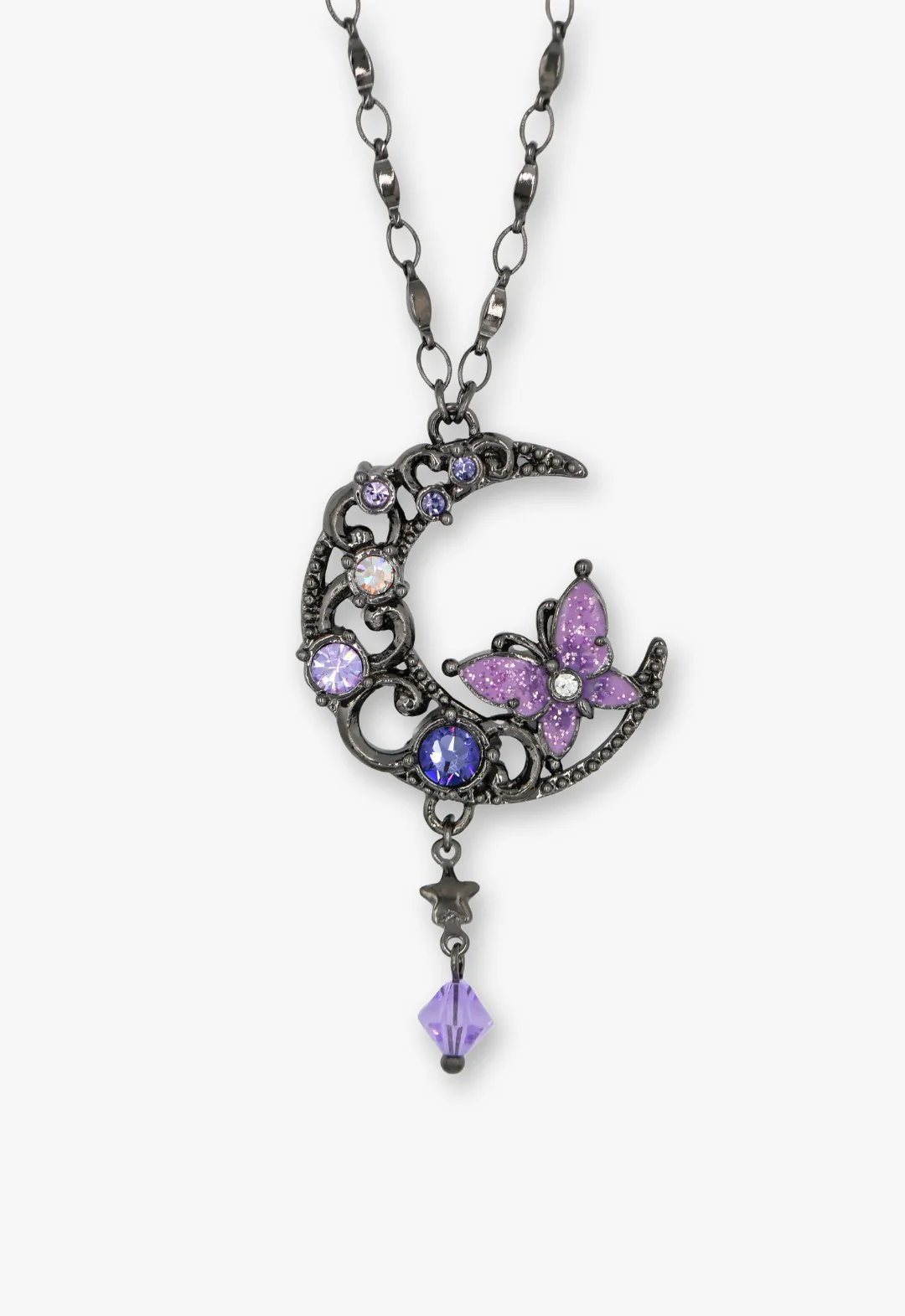 Dark Moon Butterfly Necklace – Gunmetal - Image 2