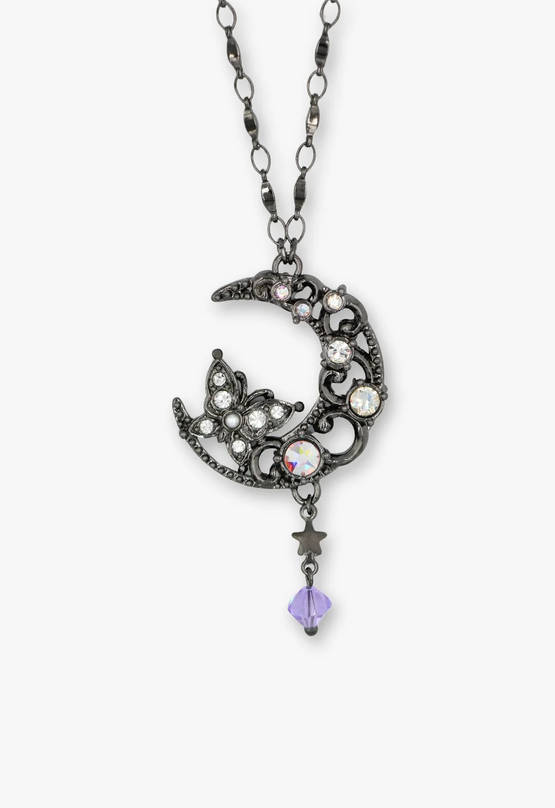 Dark Moon Butterfly Necklace – Gunmetal - Image 3