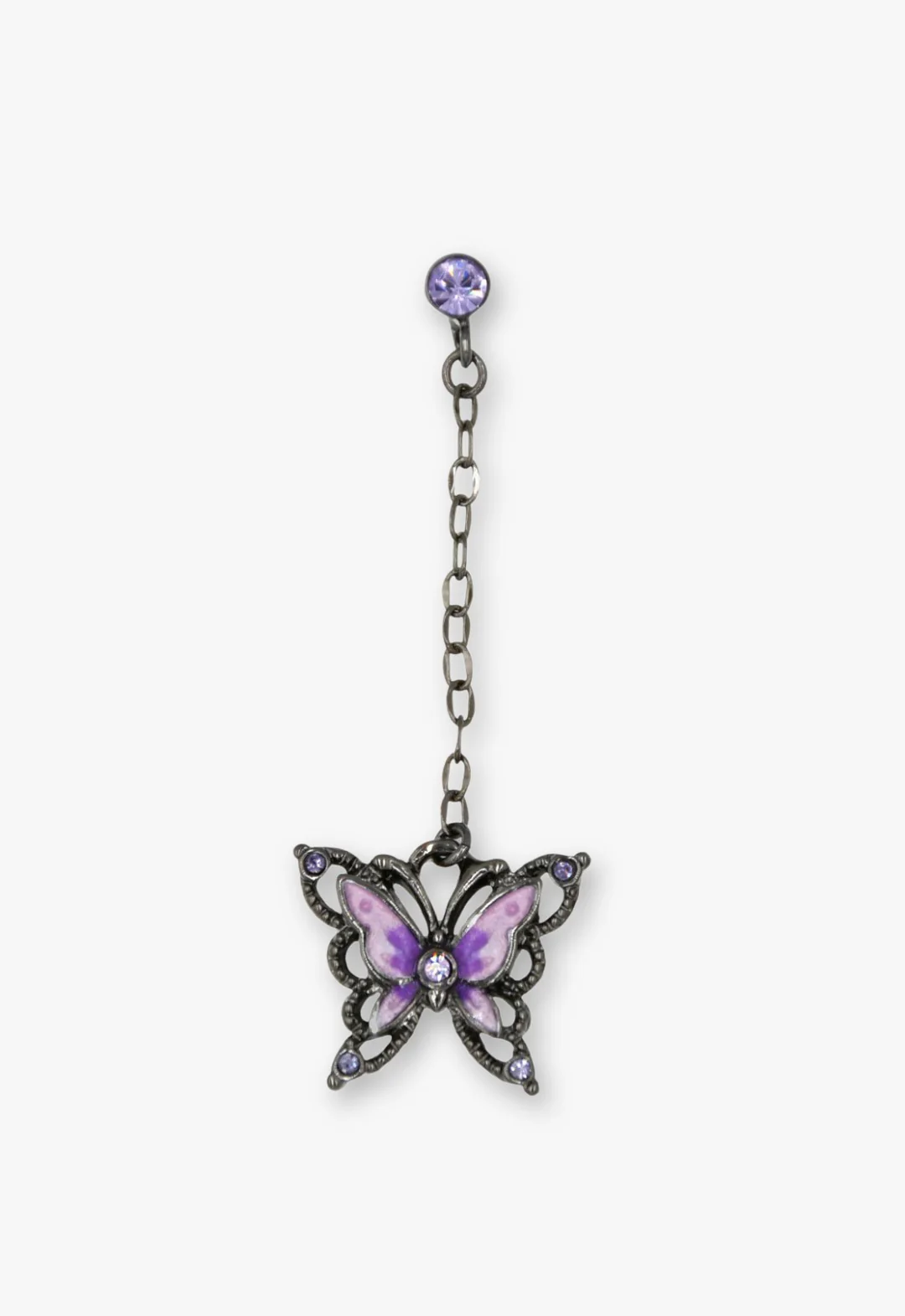Dark Romance Butterfly Earrings - Gunmetal - Image 2