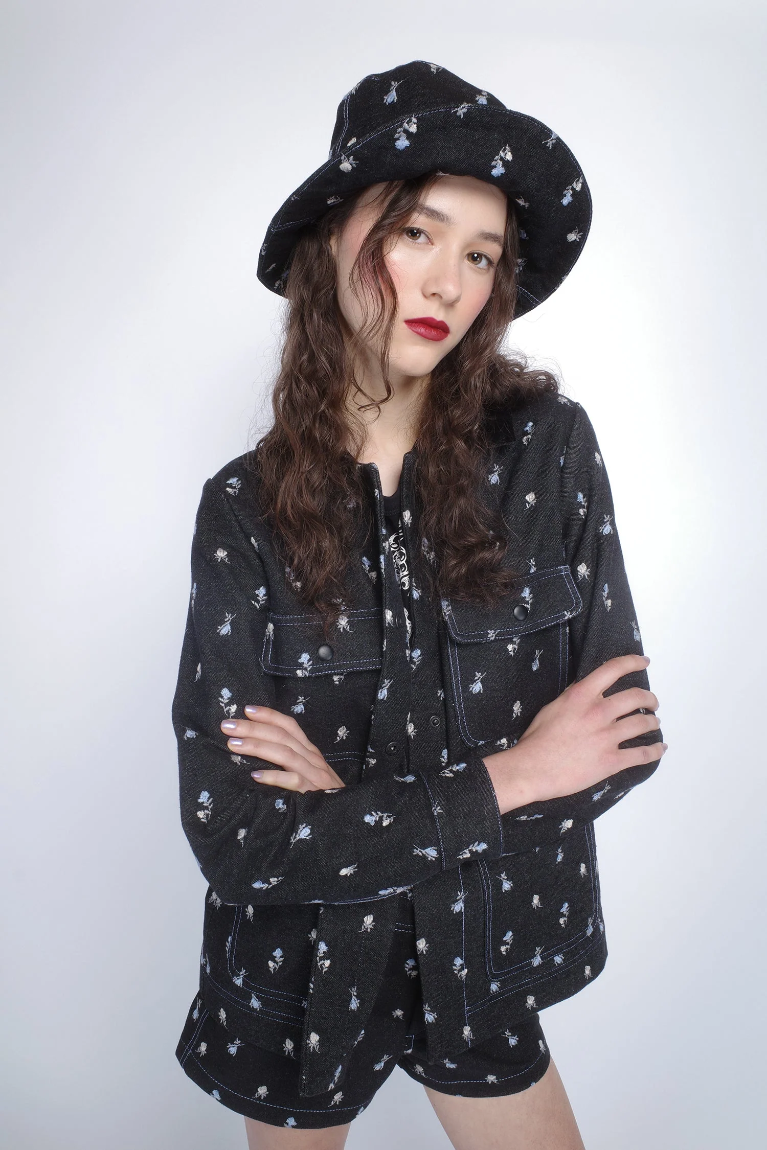 Denim Embroidered Roses Barn Jacket - Image 7