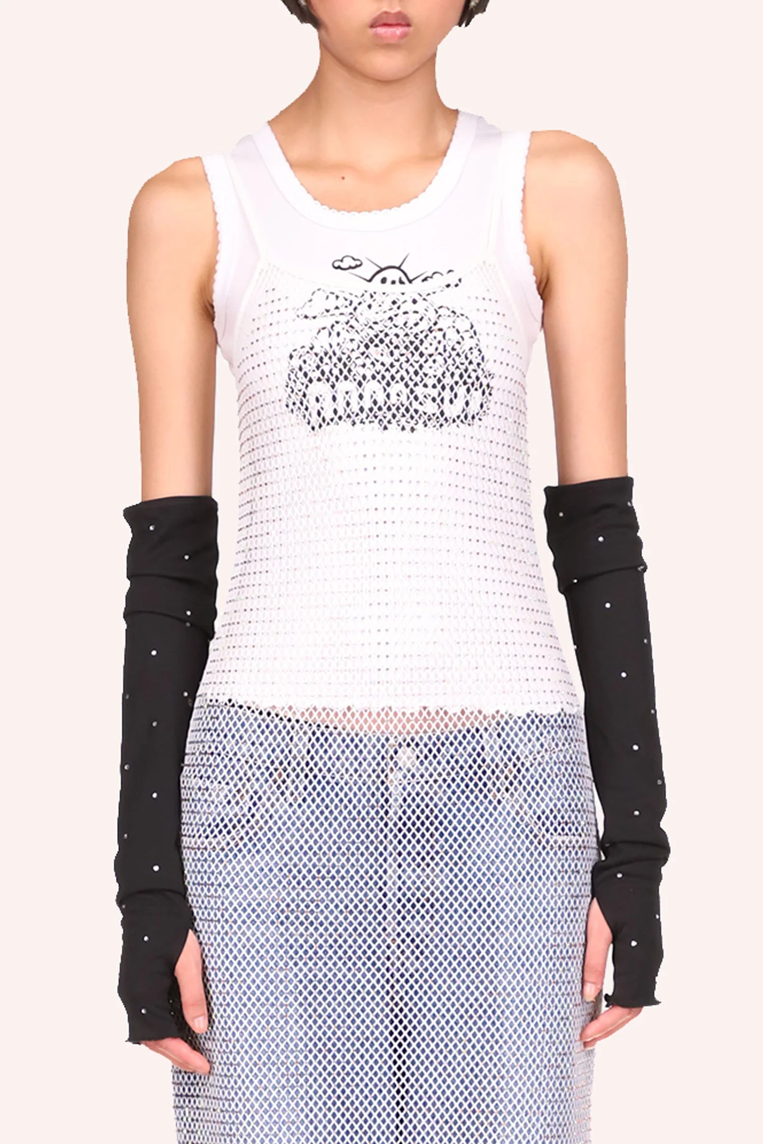 Diamond Netting Slip Dress - Image 2