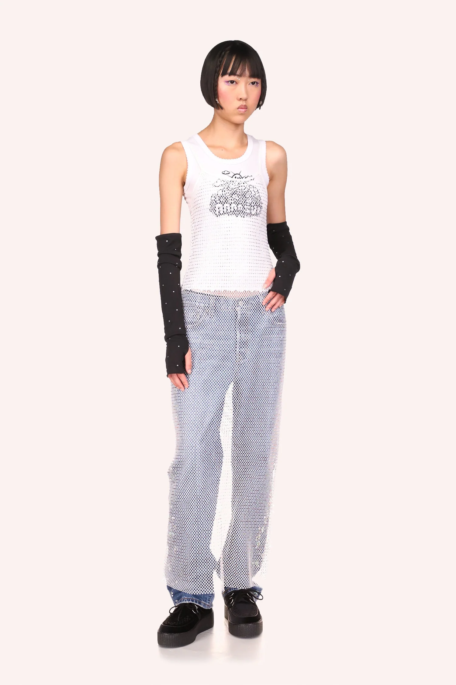 Diamond Netting Slip Dress - Image 3