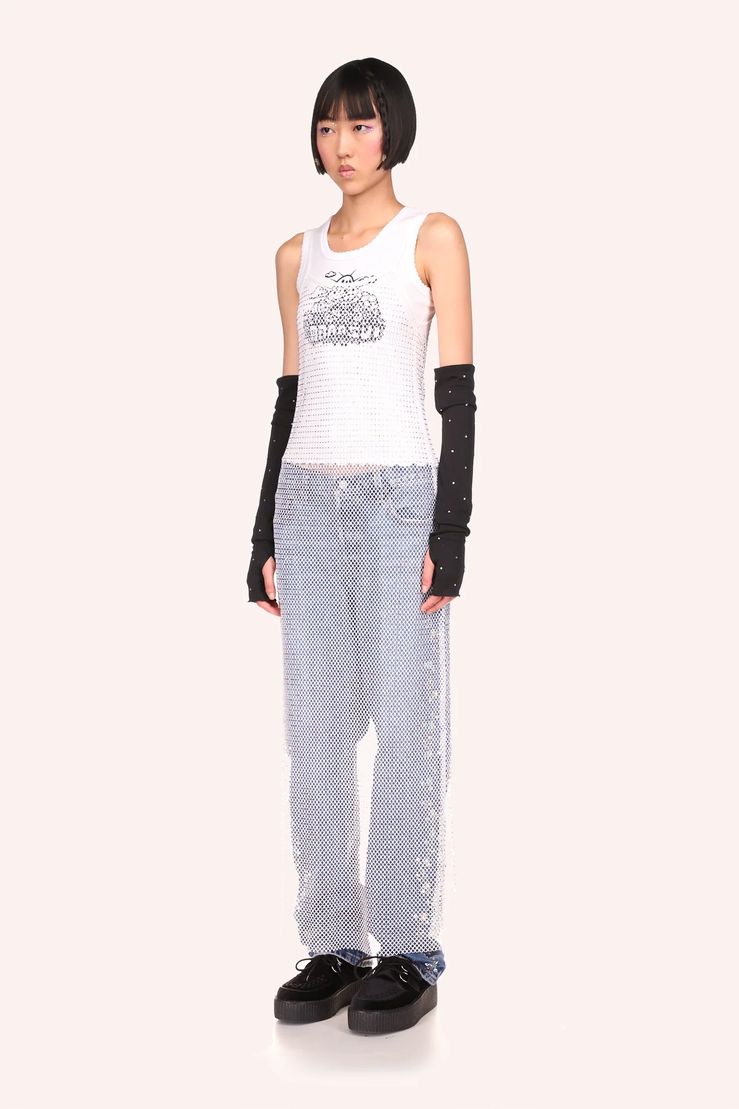 Diamond Netting Slip Dress - Image 5