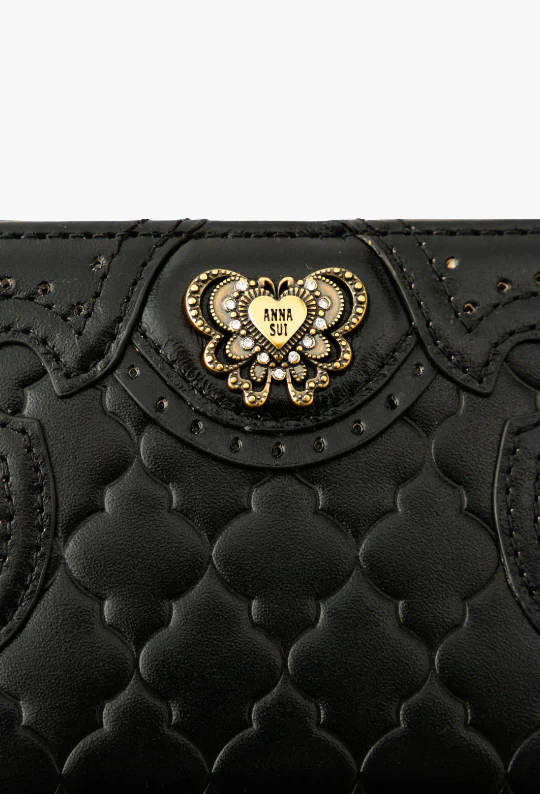 Victorian Quilted Small Wallet - Black - Image 5