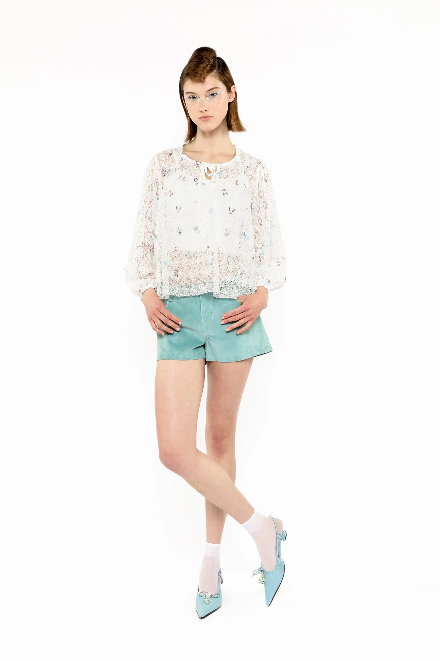 Embroidered Lacey Trellis Blouse - Image 2