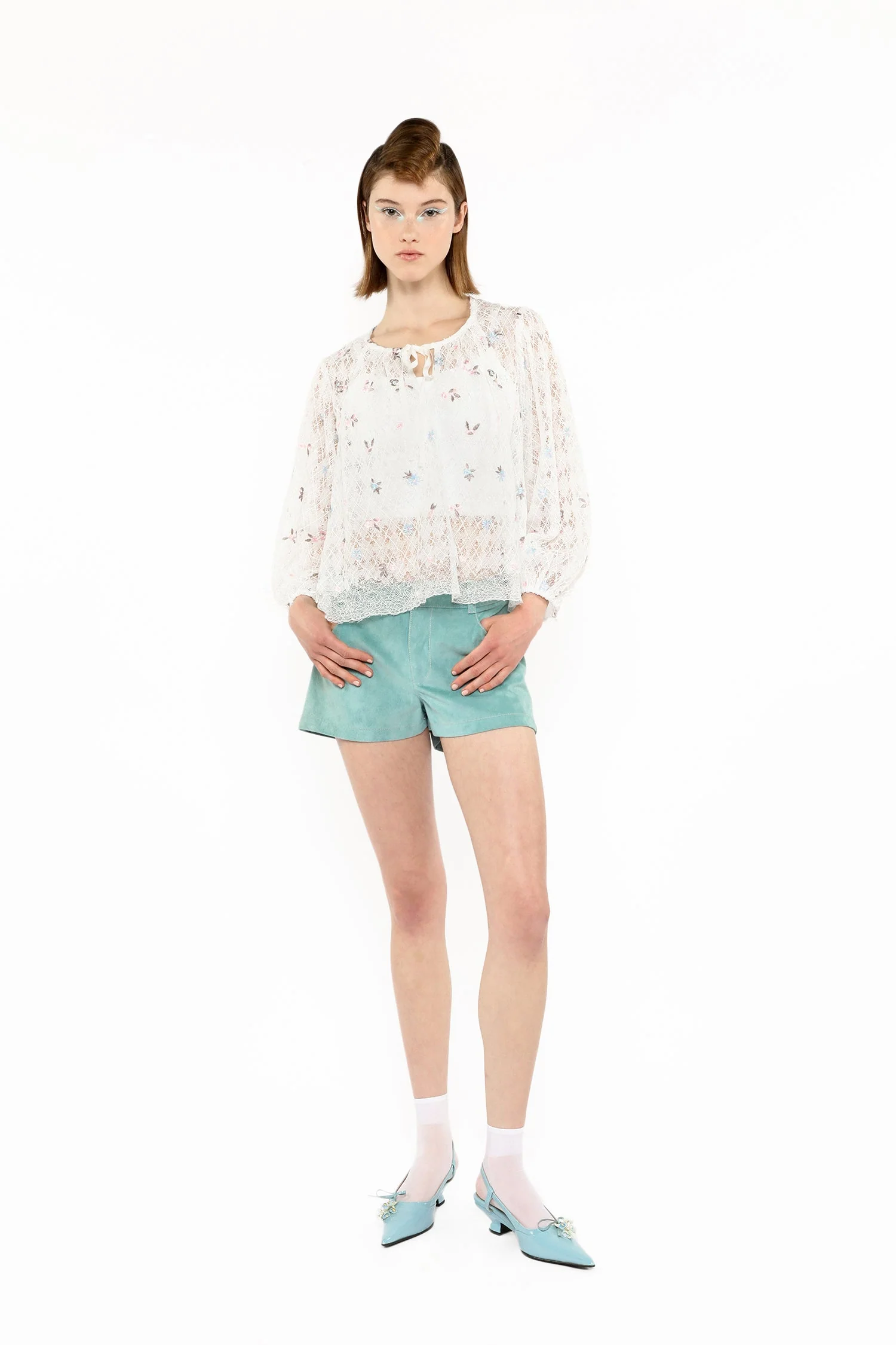 Embroidered Lacey Trellis Blouse - Image 6