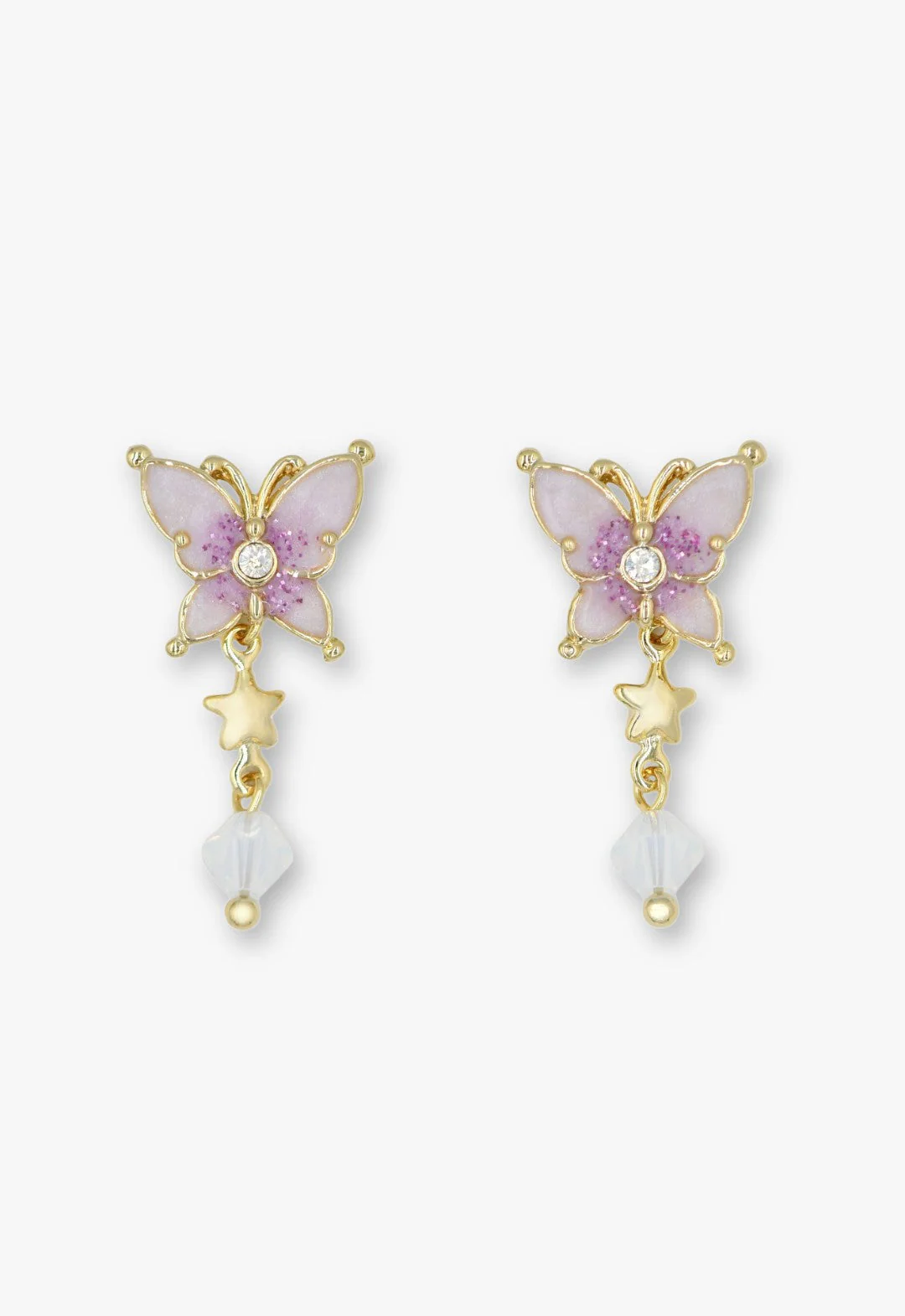 Twilight Butterfly Drop Earrings - Gold