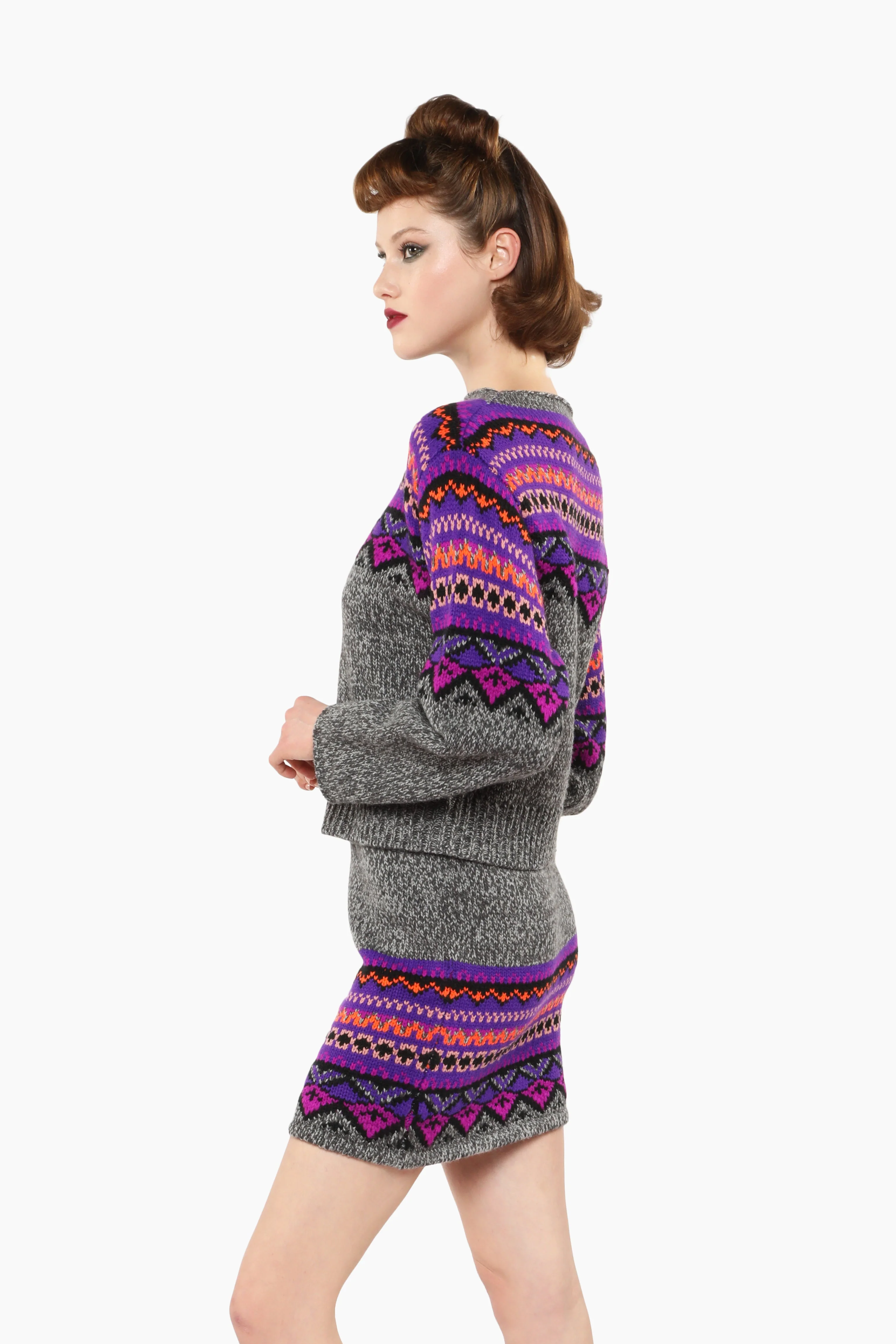 Fair Isle Sweater - Magenta - Image 4