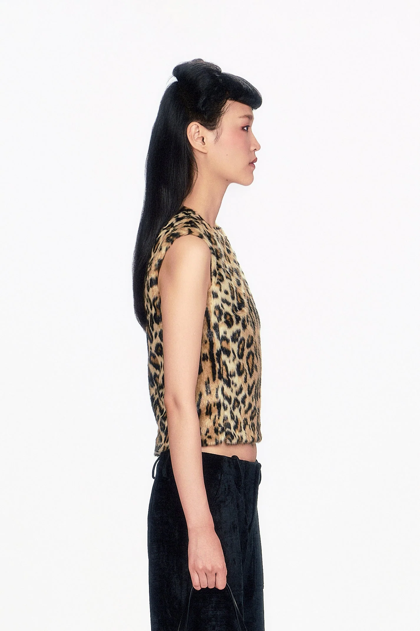 Faux Leopard Sleeveless Top - Image 4