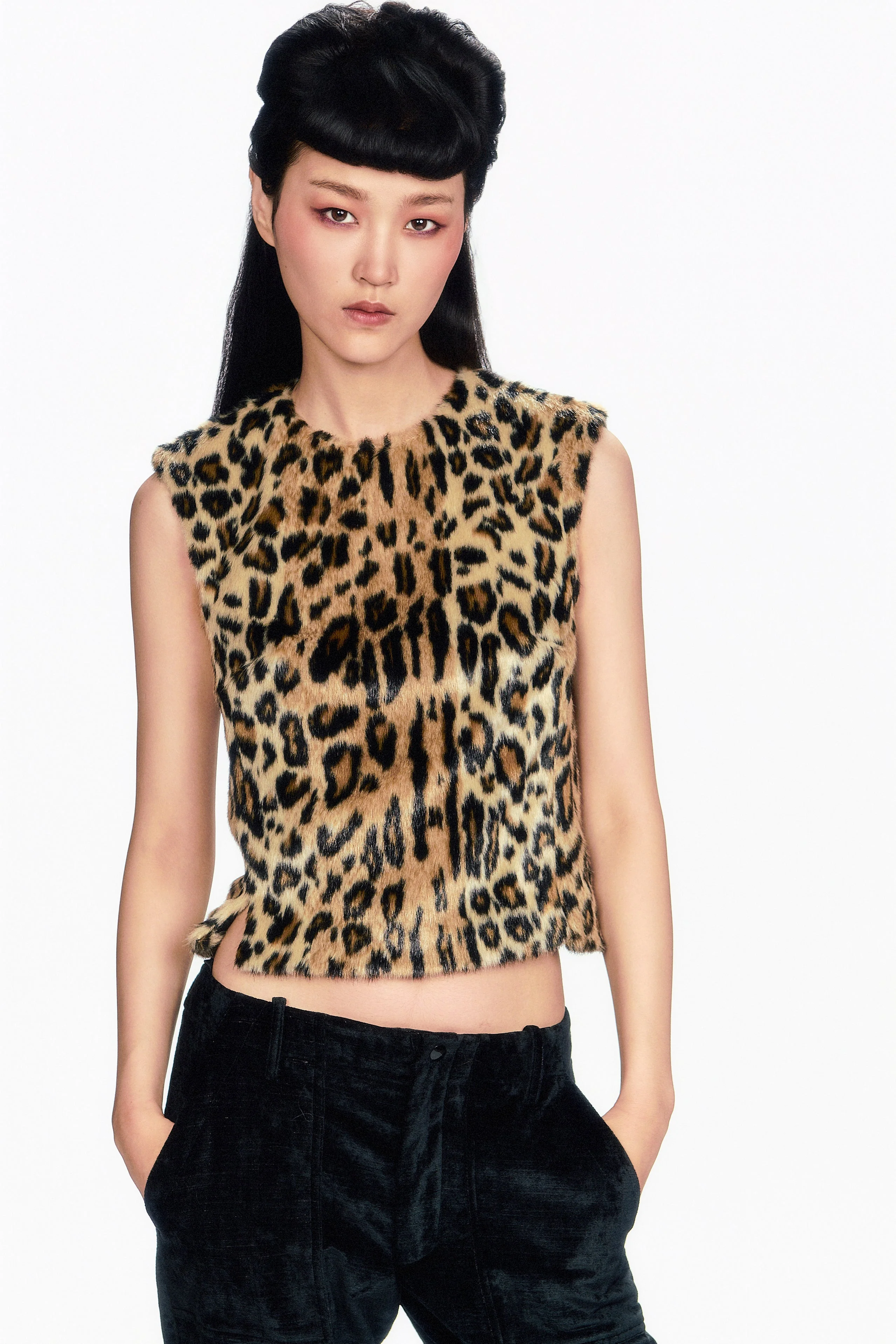 Faux Leopard Sleeveless Top - Image 7