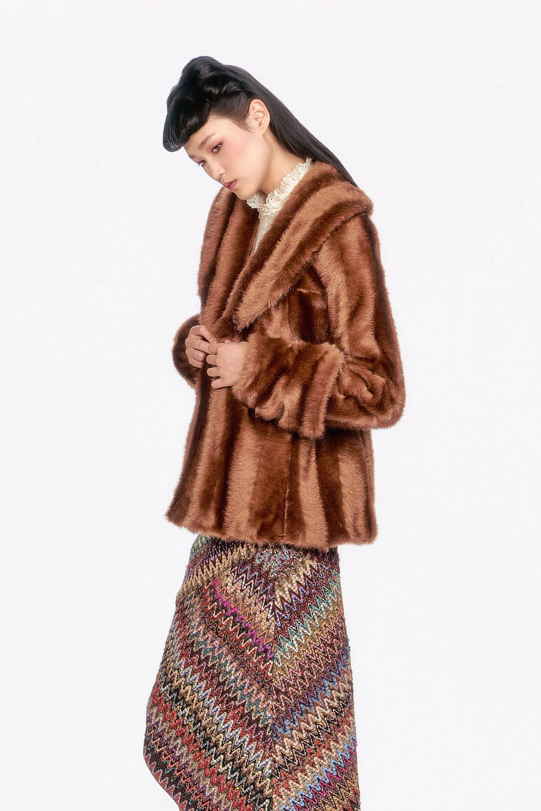 Faux Mink Swing Coat - Image 4