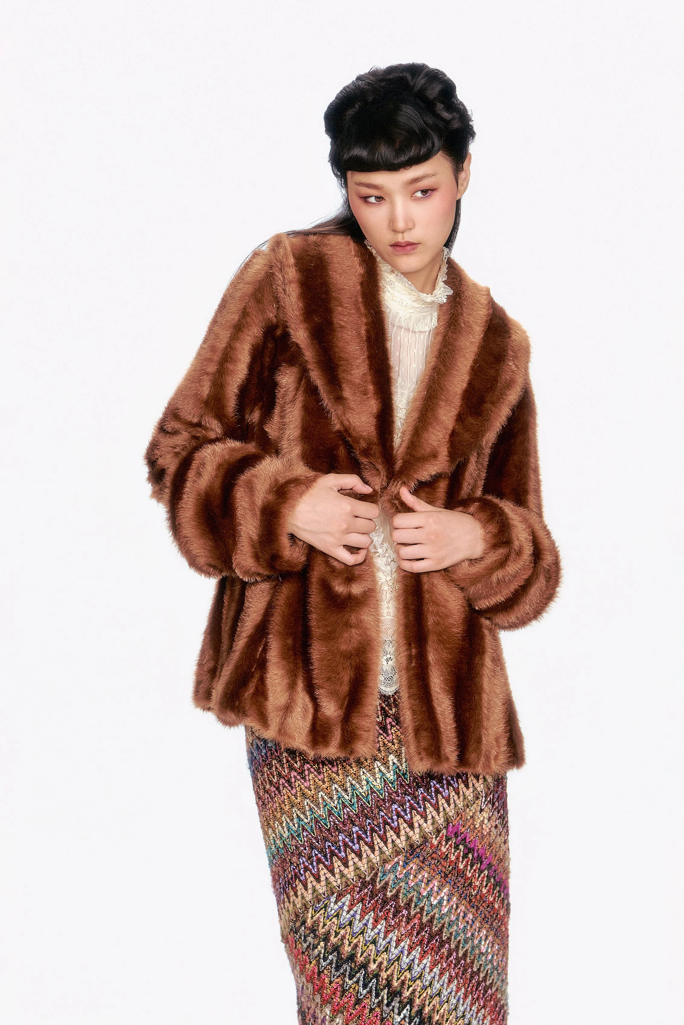 Faux Mink Swing Coat - Image 8