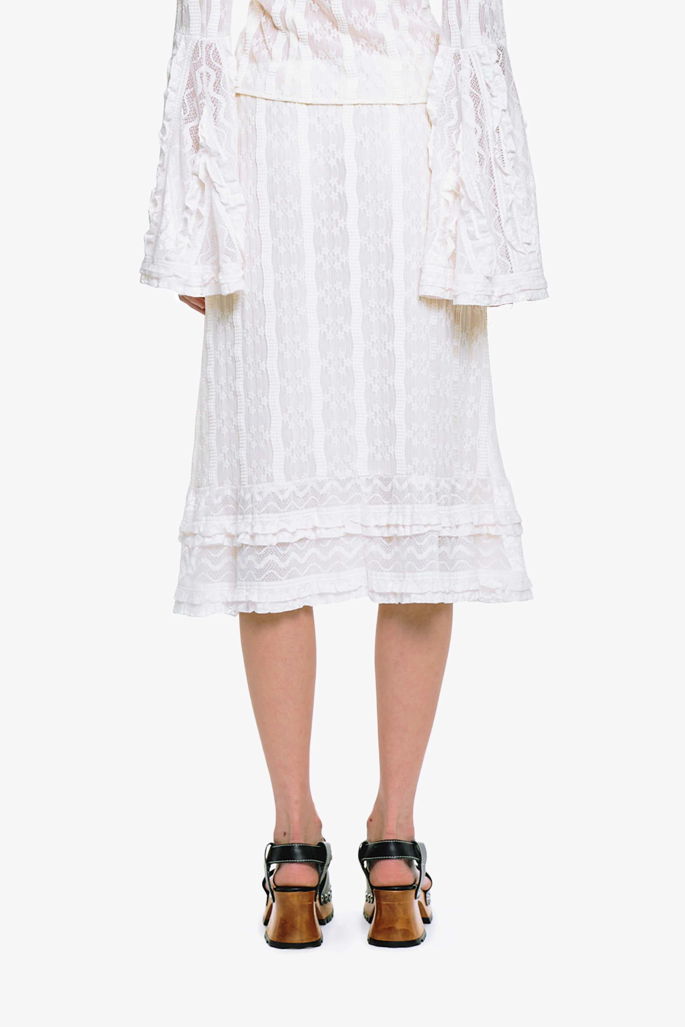 Floral Ruffle Stretch Lace Skirt - Image 5