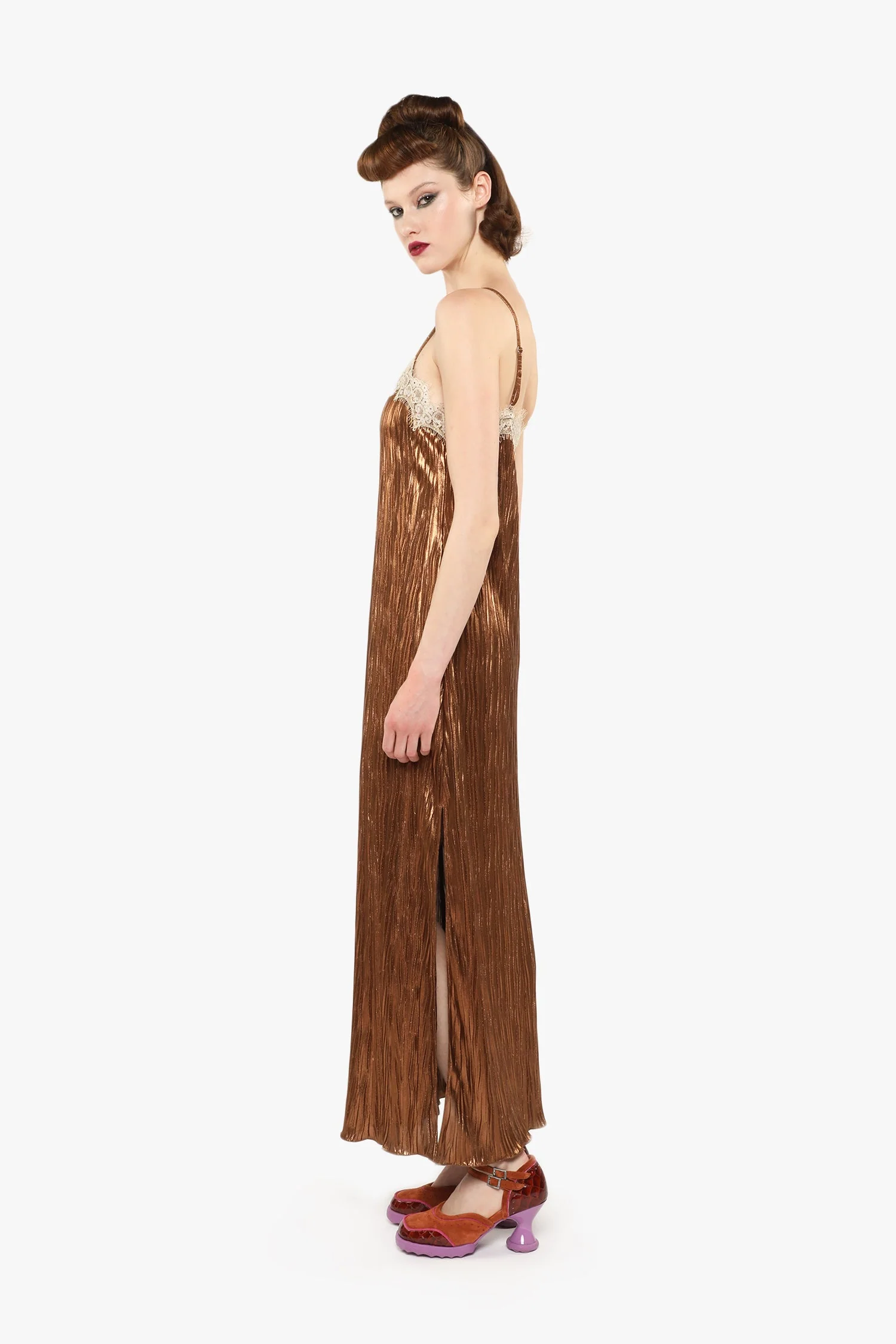 Pleats Lace Slip Dress - Image 3