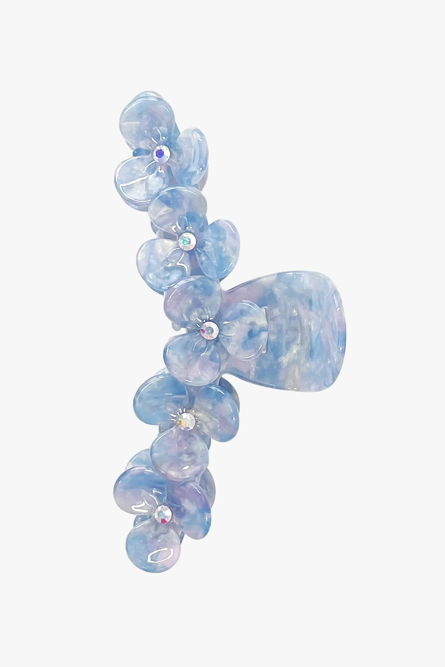 Gemstone Blossom Large Jaw Clip - Blue