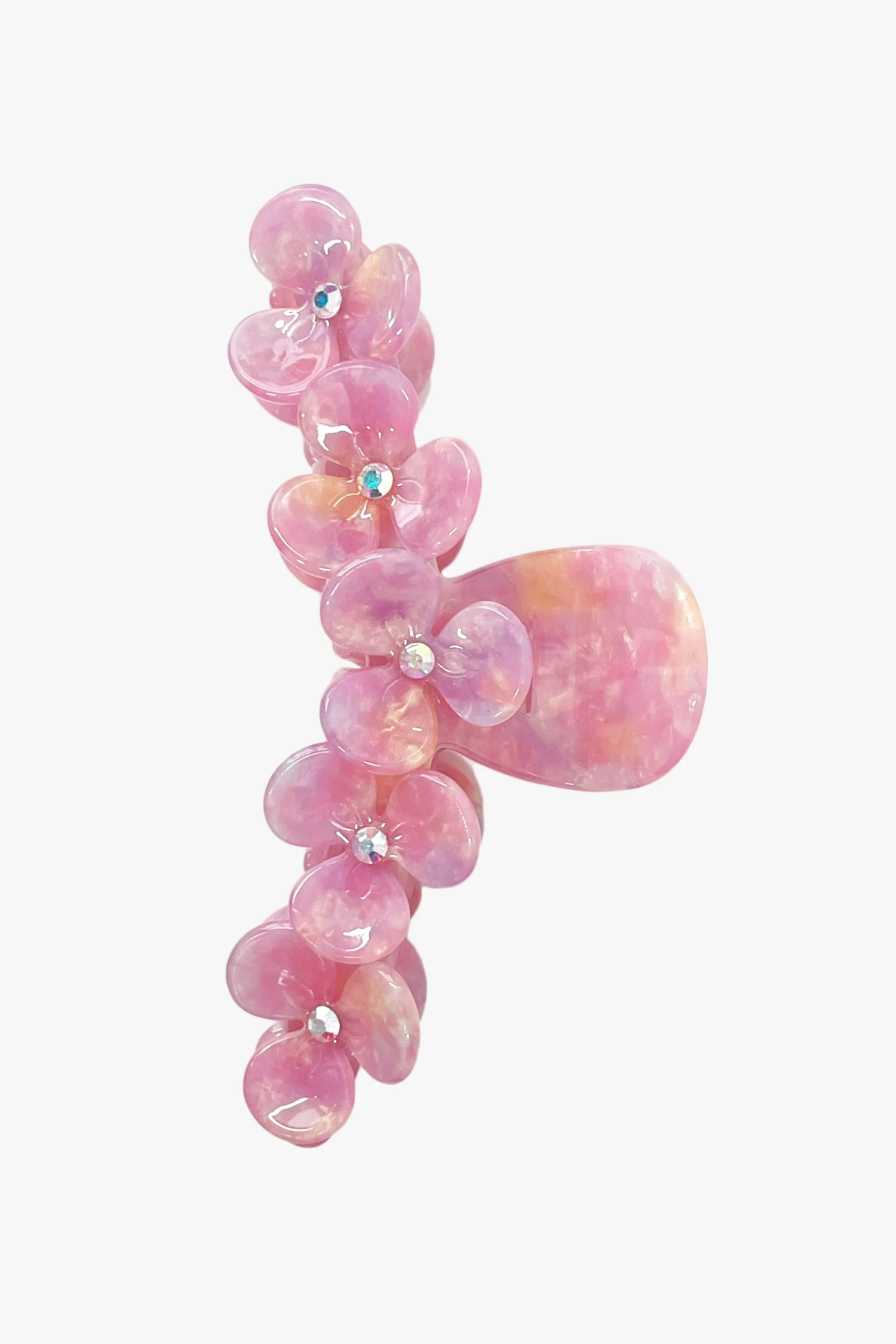 Gemstone Blossom Large Jaw Clip - Pink
