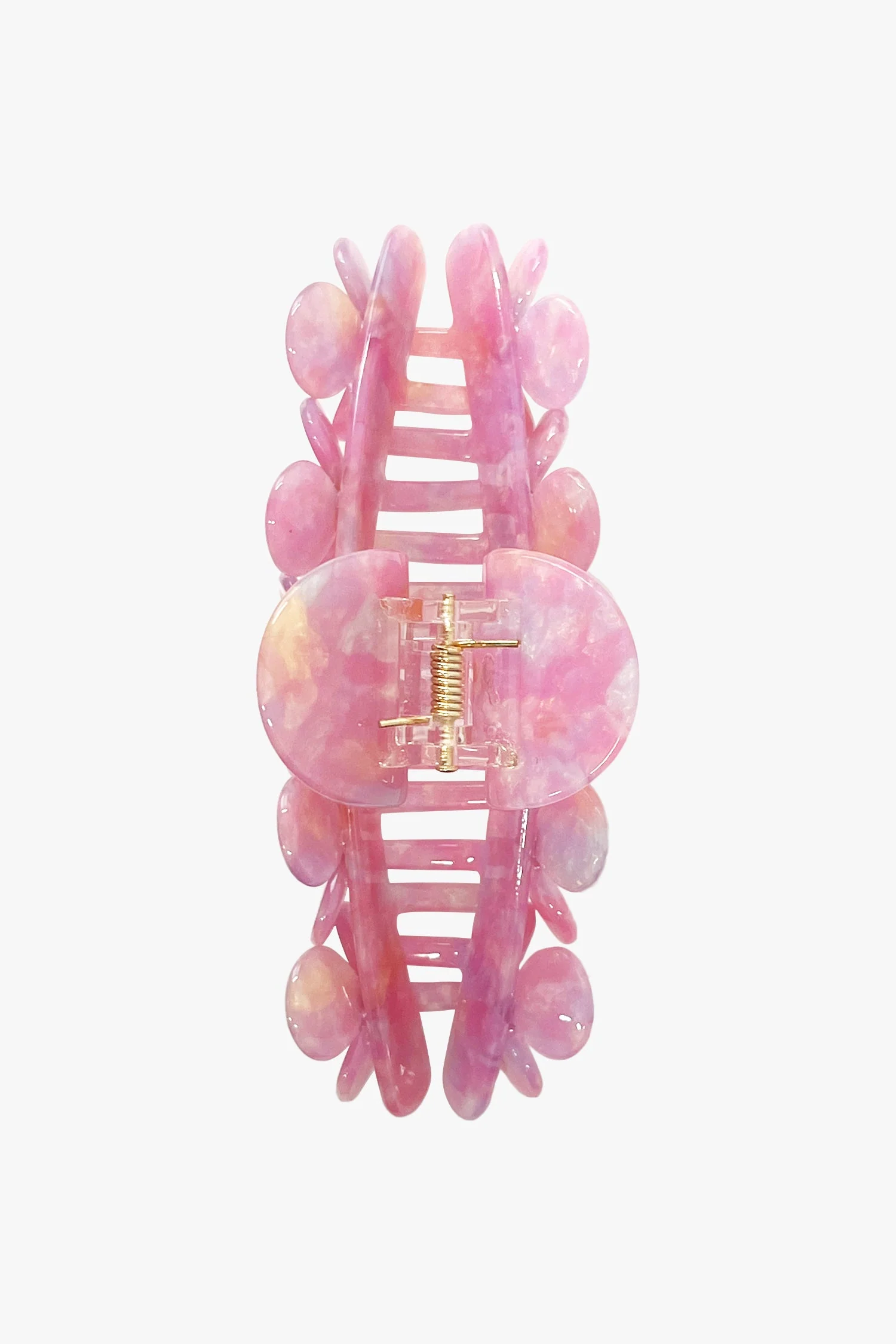 Gemstone Blossom Large Jaw Clip - Pink - Image 2