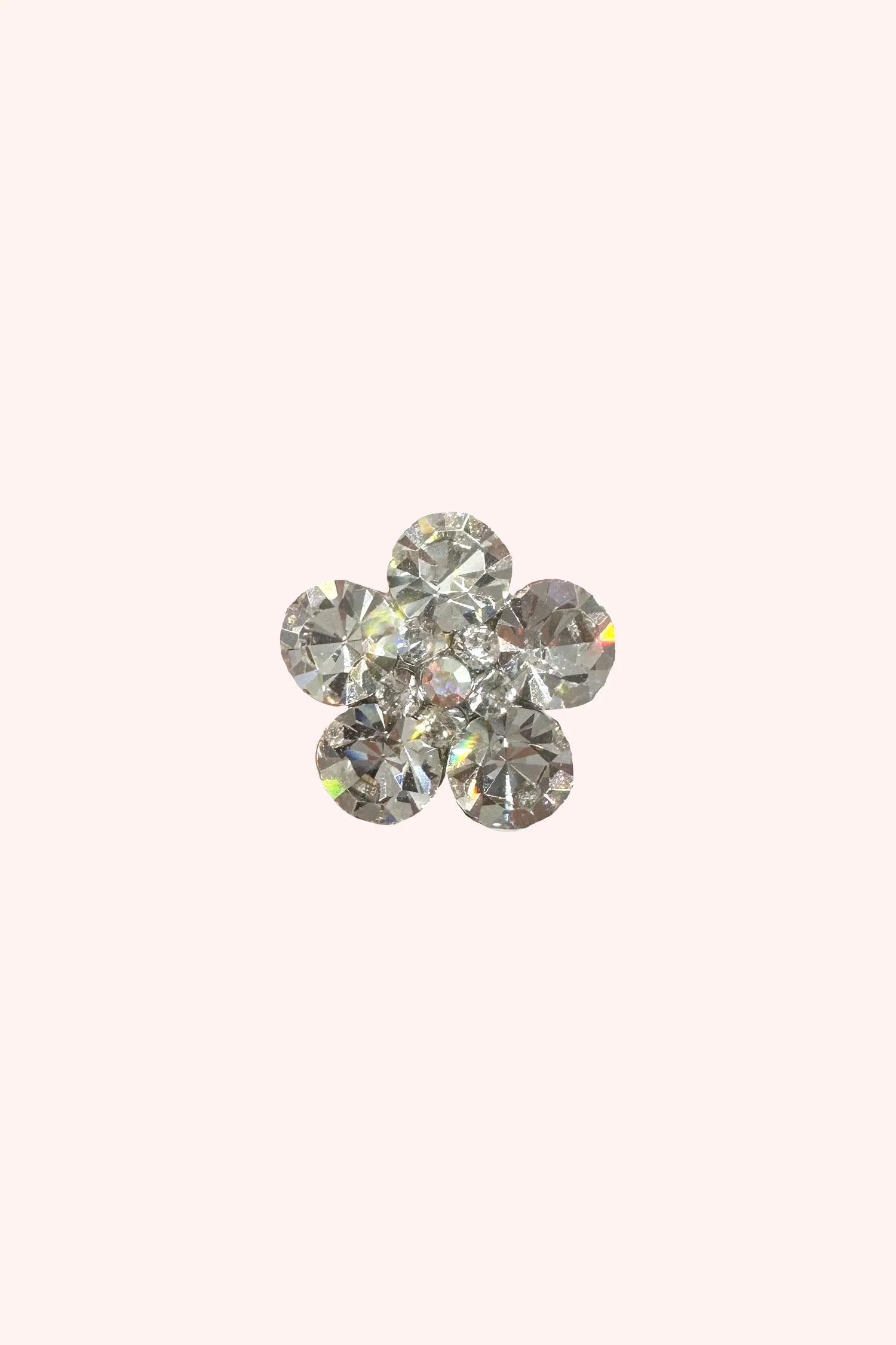 Gemstone Flower Hair Pin - Silver