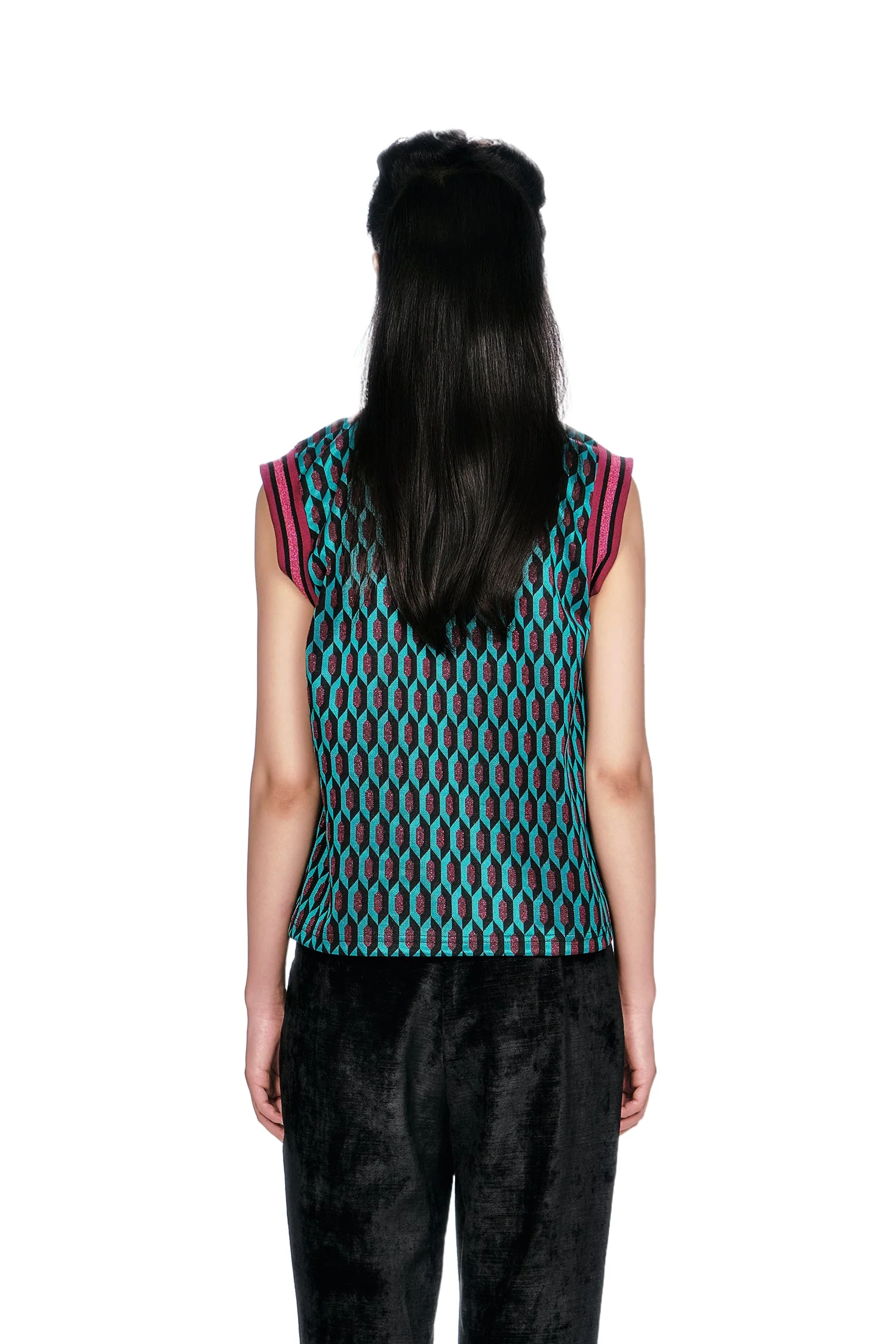 Glitter Geo Jacquard Pullover Vest - Image 4