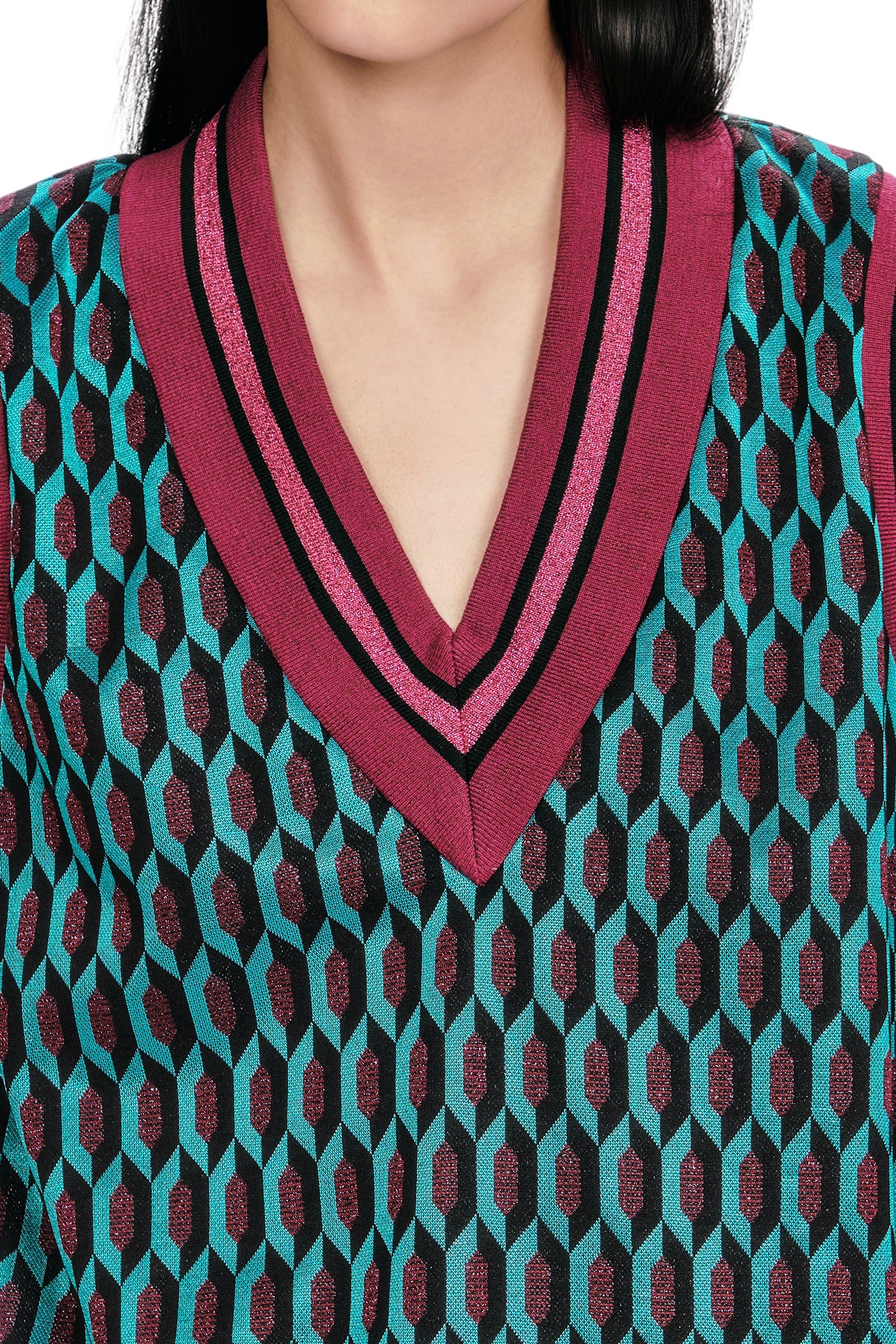 Glitter Geo Jacquard Pullover Vest - Image 6