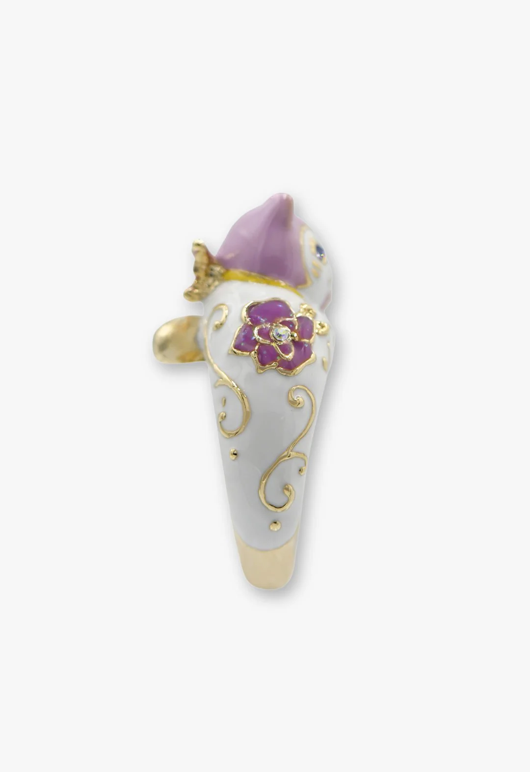 Lucky Cat Flower Ring- Gold - Image 2