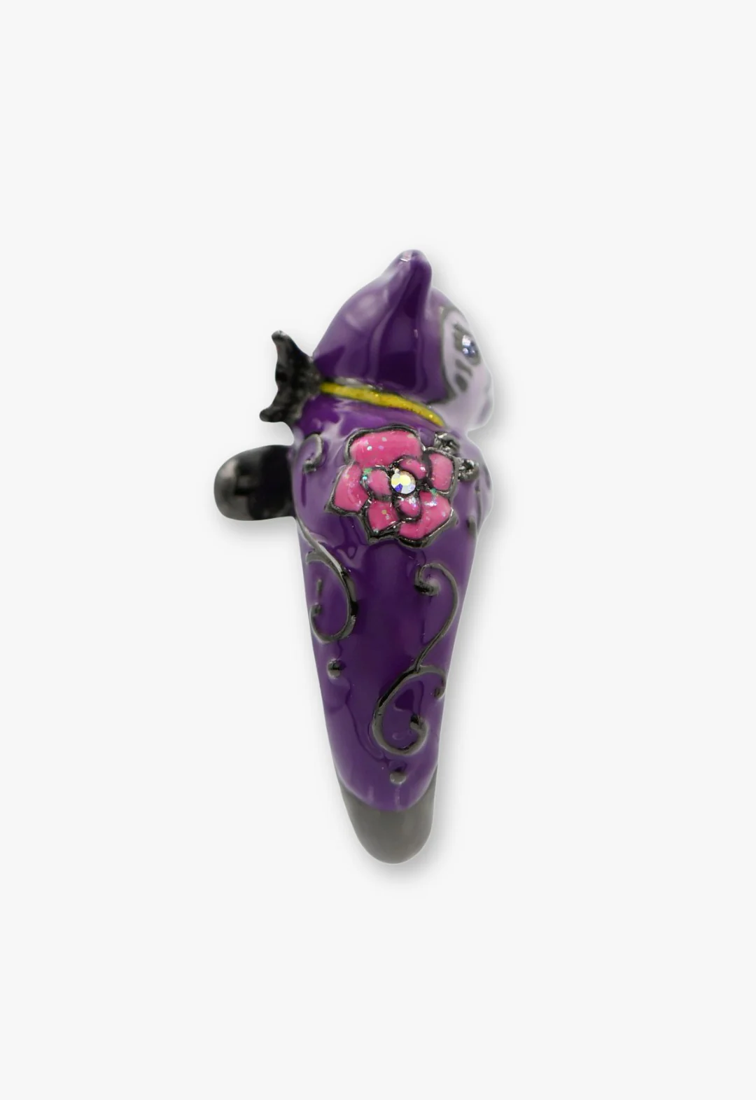 Lucky Cat Flower Ring- Gunmetal - Image 2